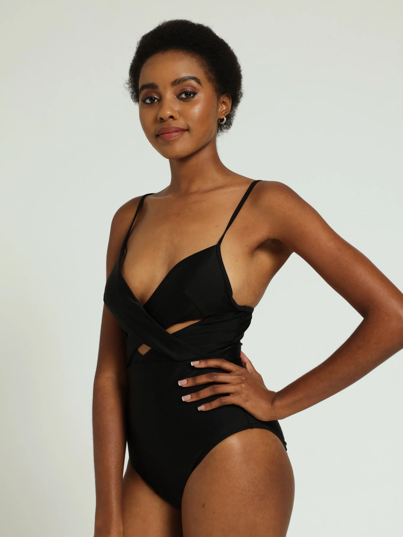 1 Piece Cutout Swimsuit - Black - Image 2