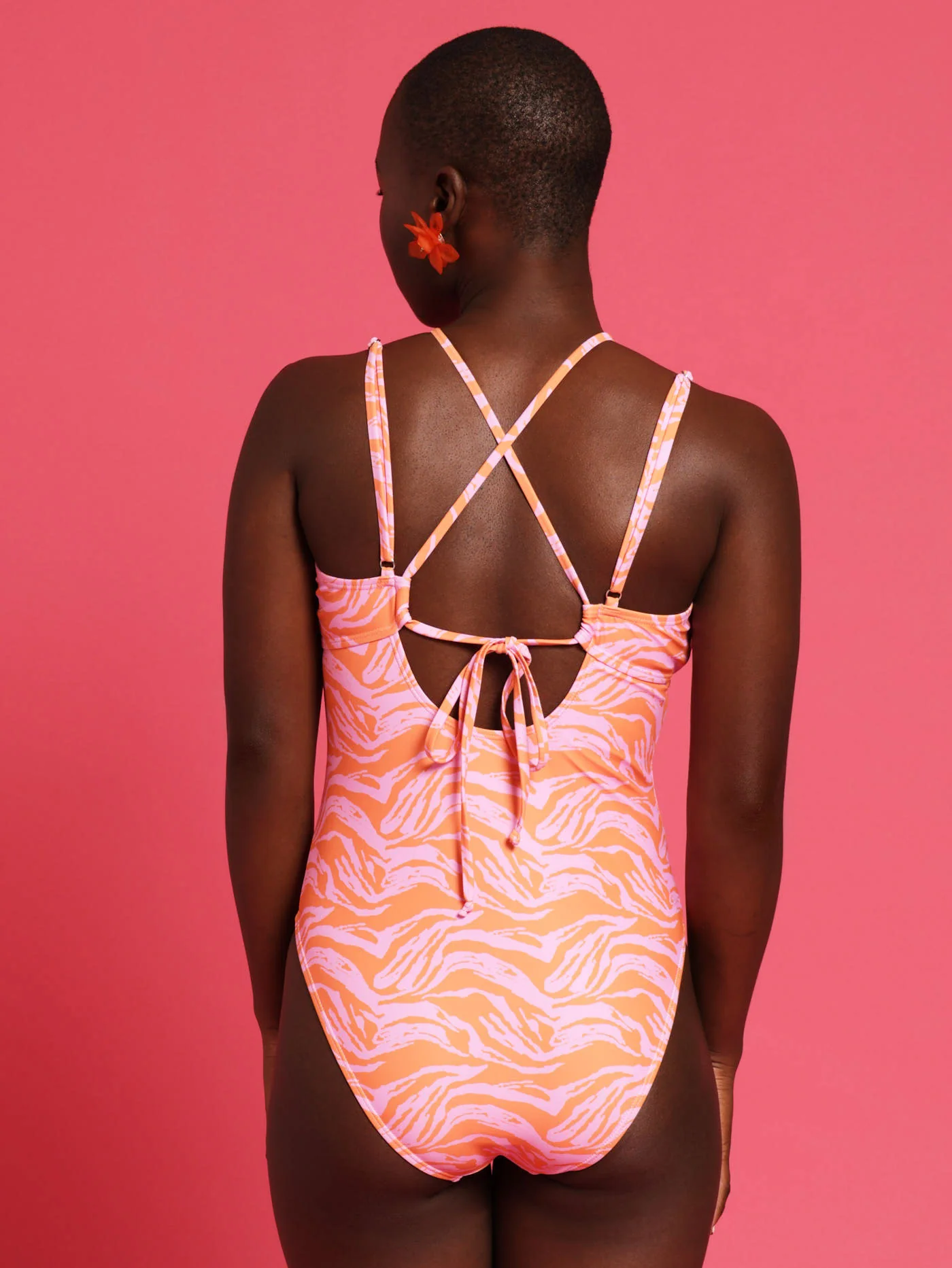 1 Piece Strappy Ring Swimsuit  - Multi - Image 4