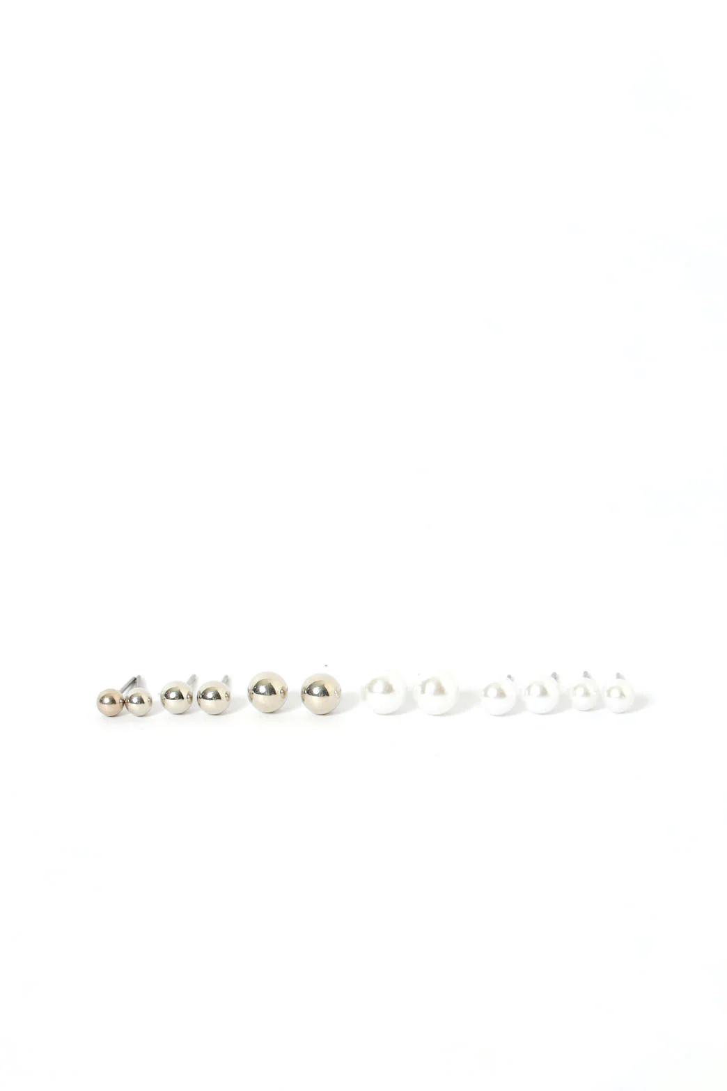 12 Pack Variety Diamante Stud Earrings - Silver