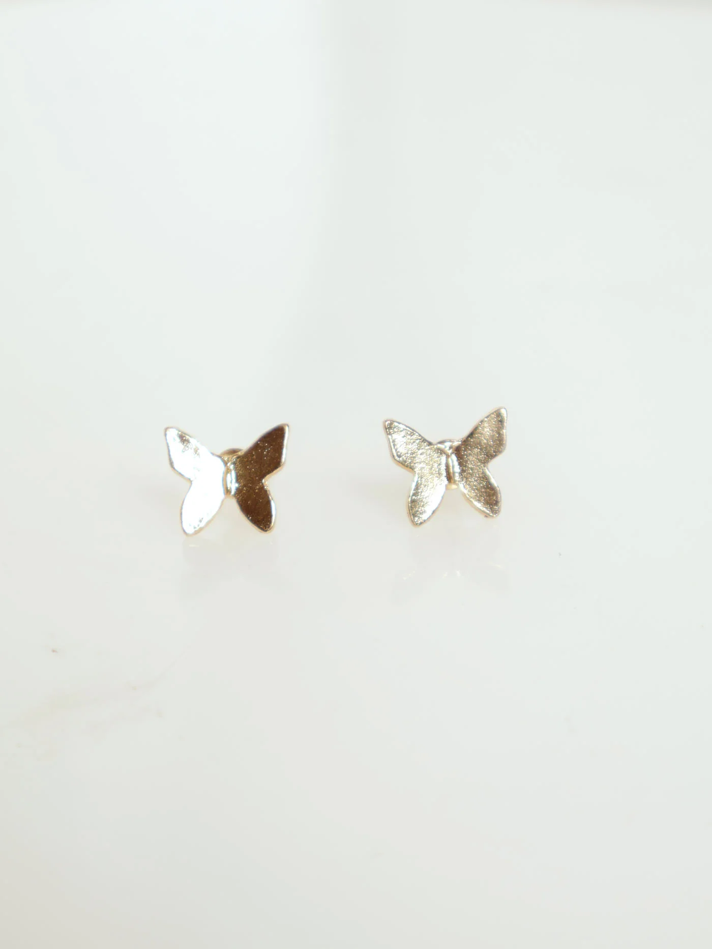 2 Layer Butterfly Pendant & Matching Studs - Gold - Image 2