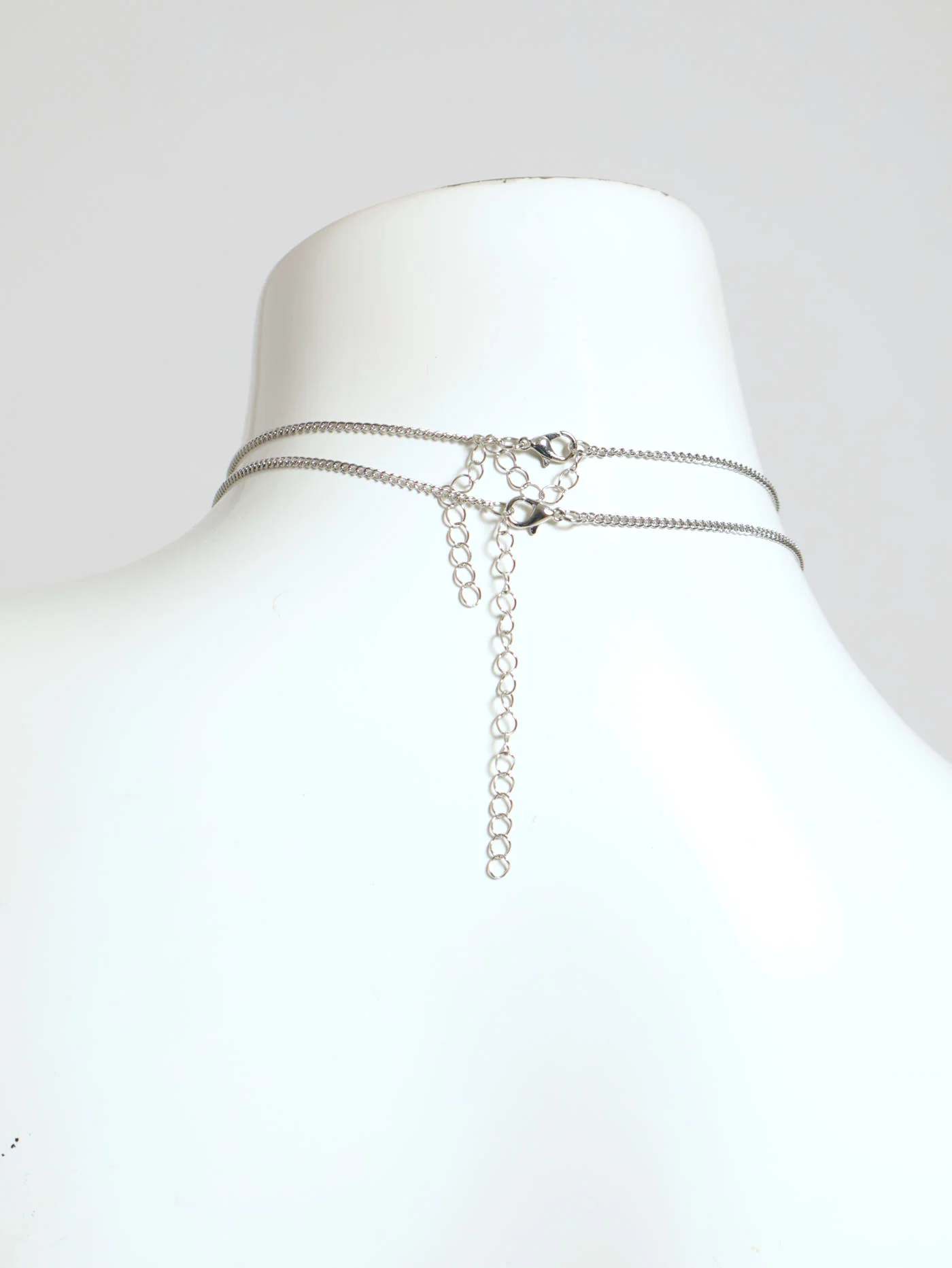 2 Layer Butterfly Pendant Necklace & Earrings - Silver - Image 4