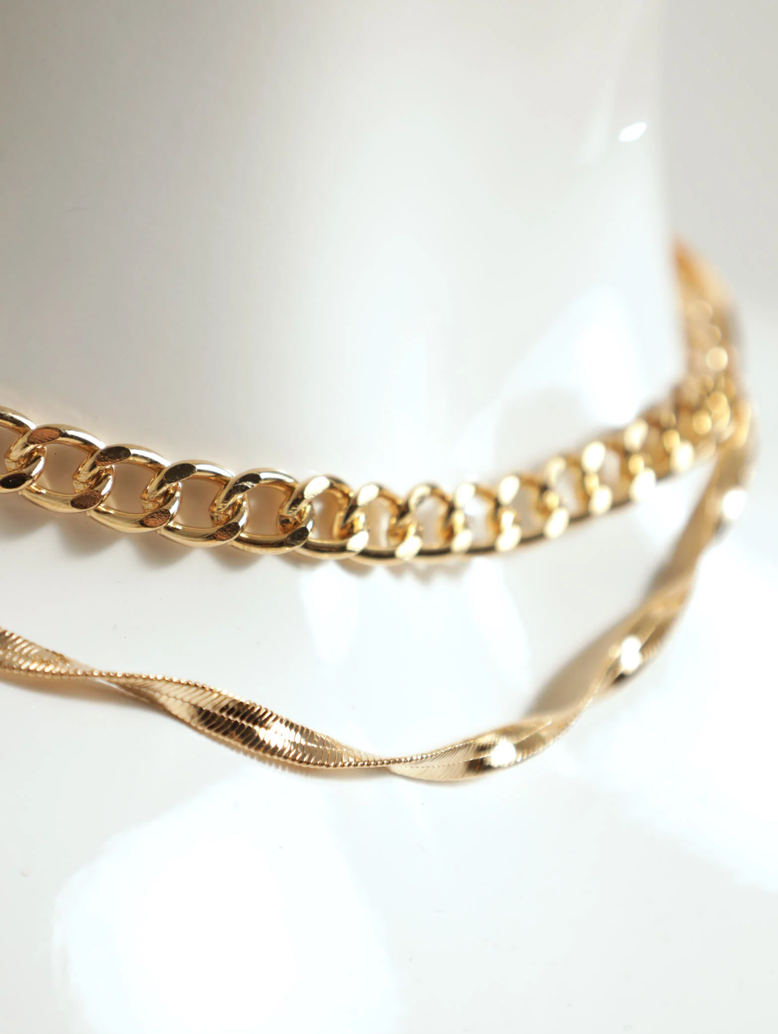 2 Layer Chunky Snake Chain Necklace - Image 2