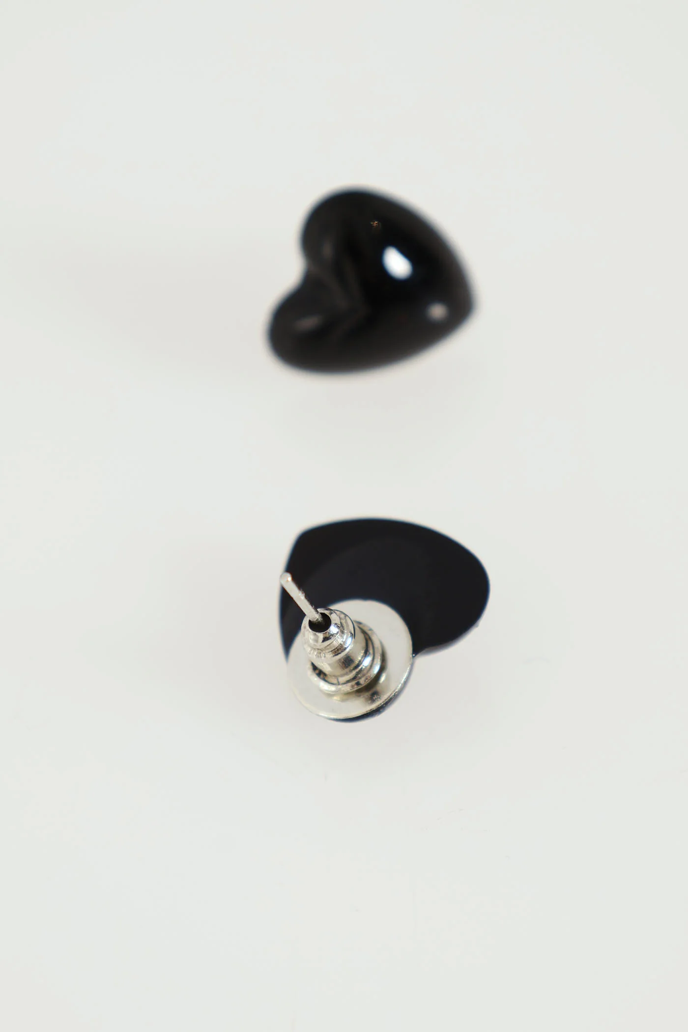 2 Layer Crystal With Large Heart And Matching Earrings - Black - Image 3