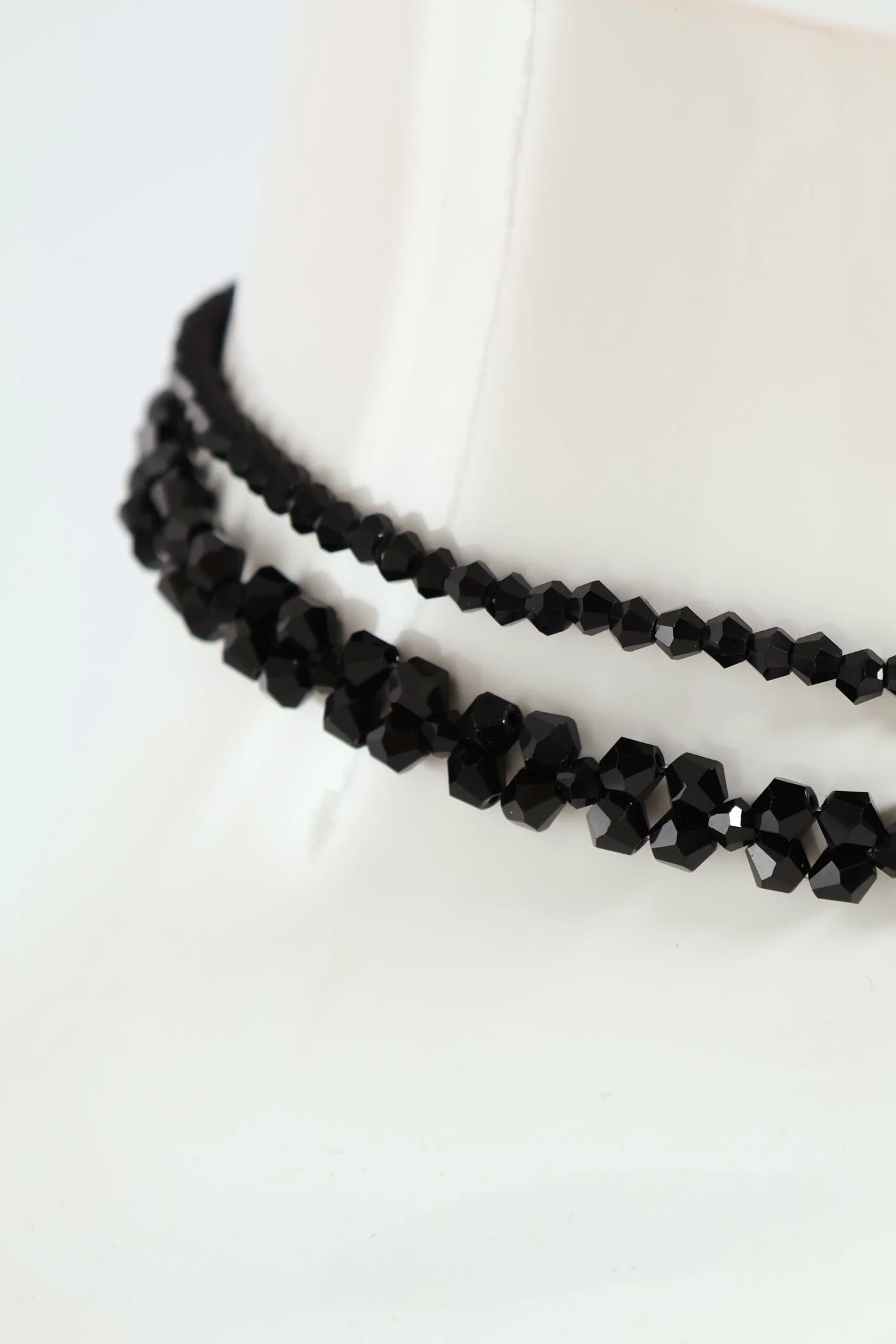 2 Layer Crystal With Large Heart And Matching Earrings - Black - Image 4