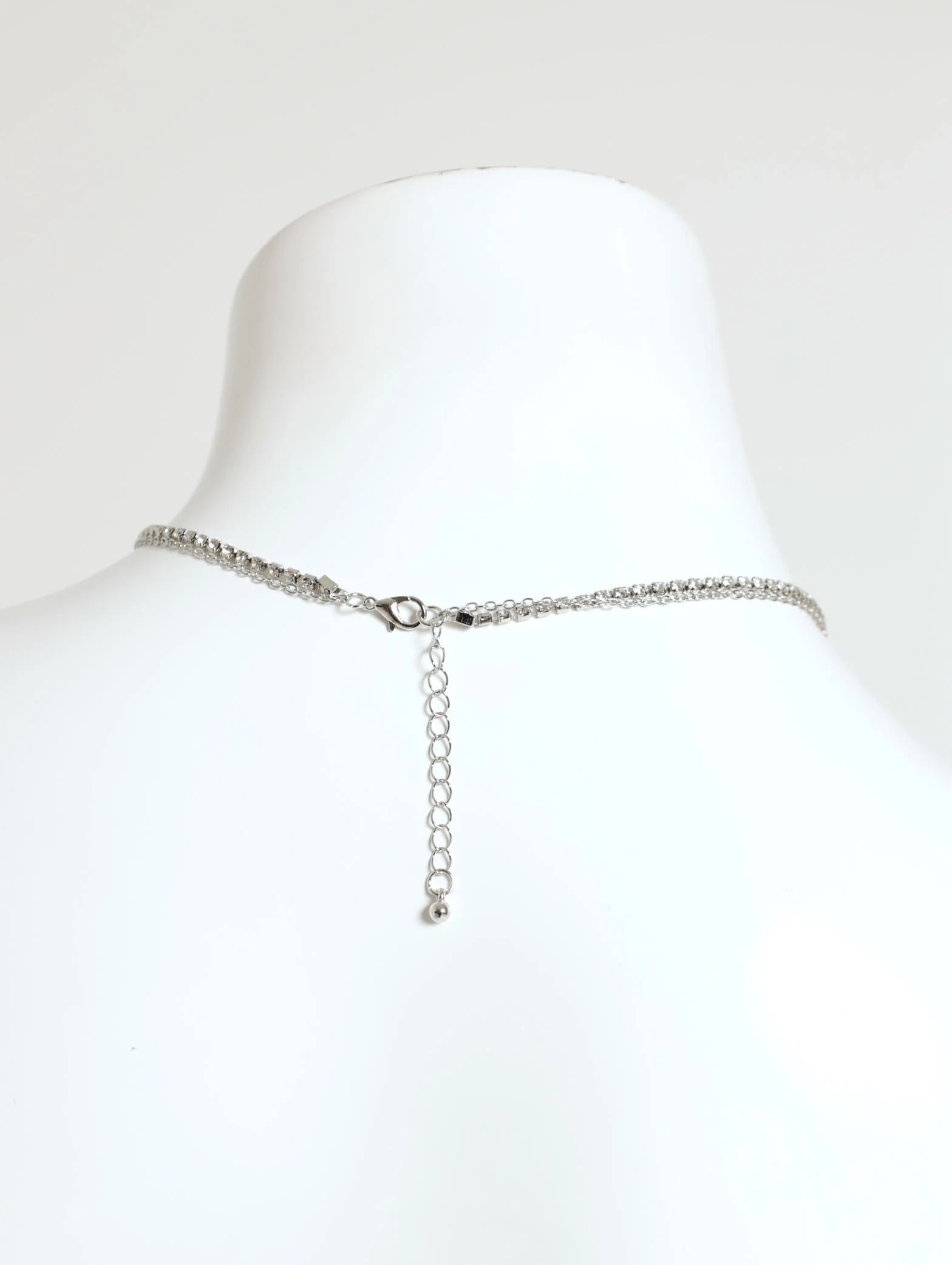 2 Layer Diamante And Hanging Butterfly Necklace - Image 2