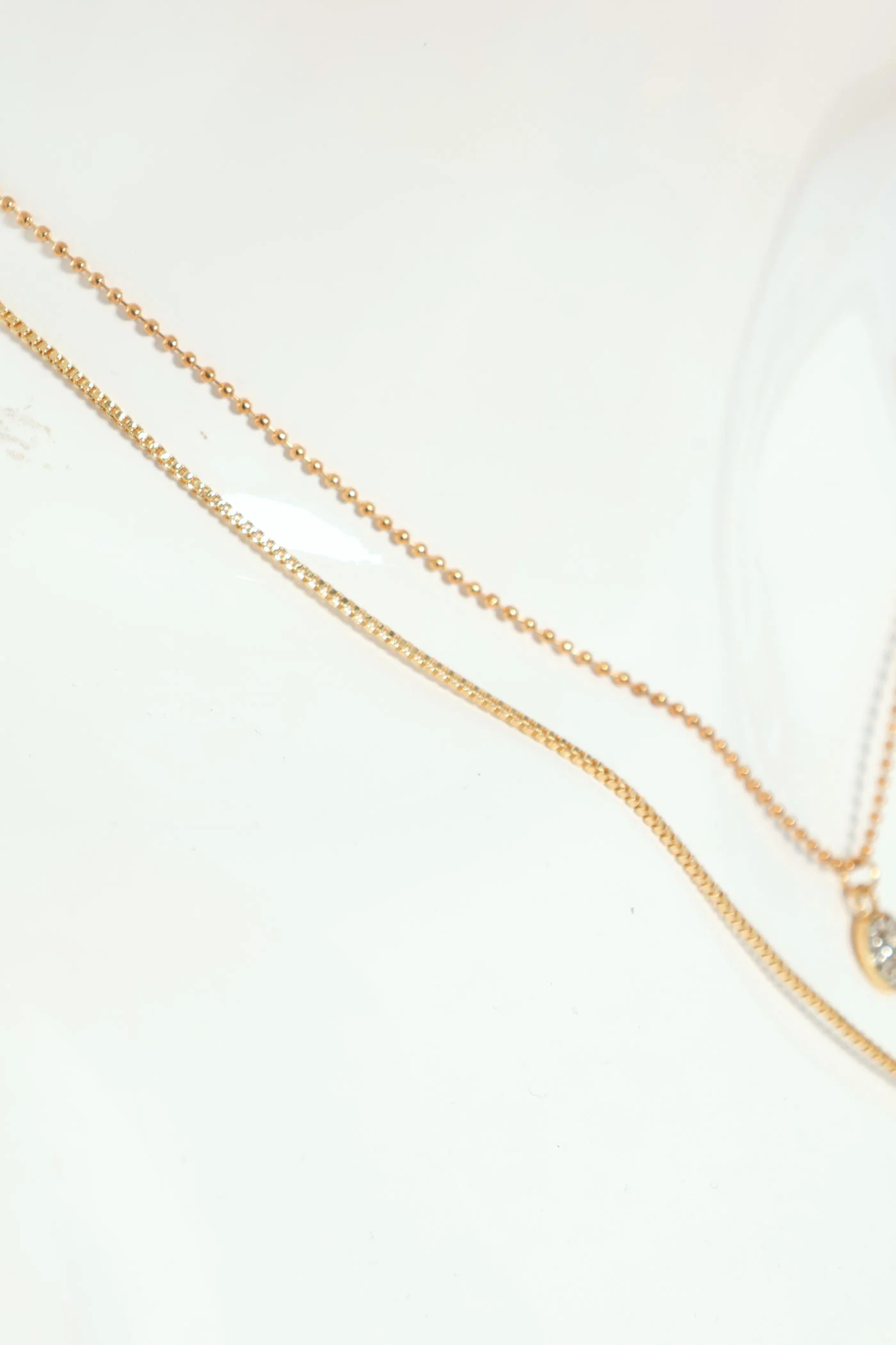 2 Layer Diamante Disc & Butterfly Necklace With 2 Pairs Of Earrings - Gold - Image 5