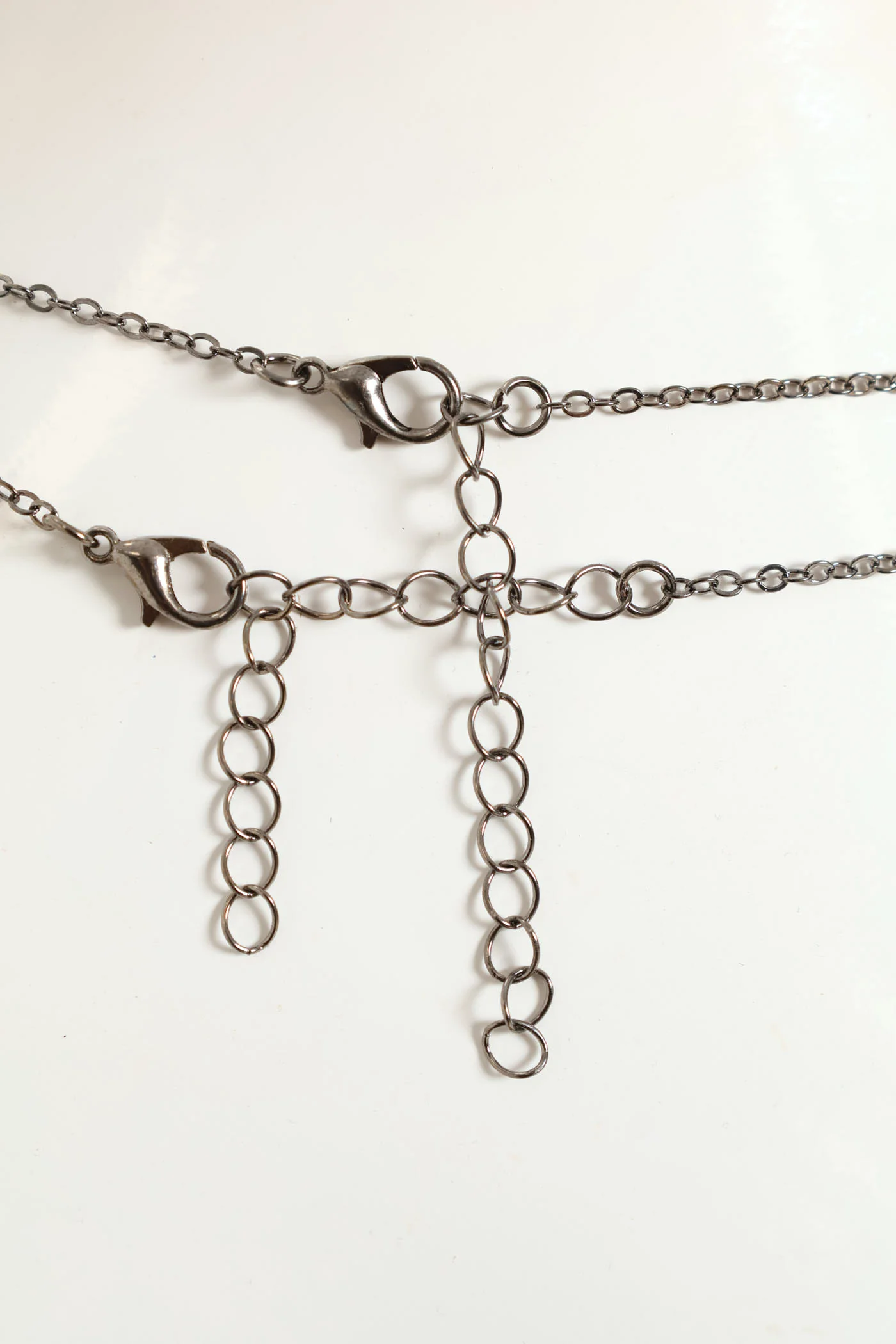 2 Layer Diamante Flower Pendant Necklace & Diamante Earrings - Silver - Image 5
