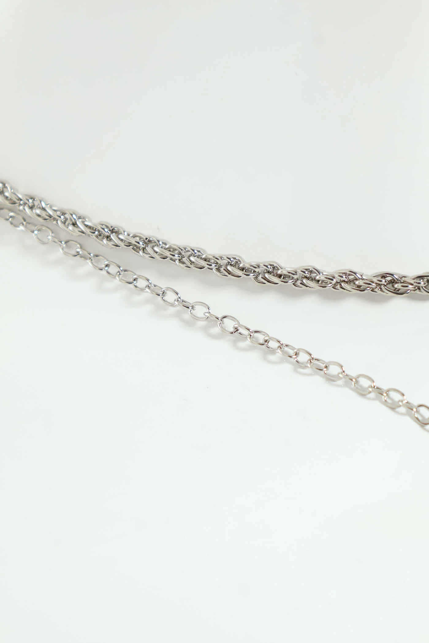 2 Layer Diamante Heart & Matching Earrings - Silver - Image 5