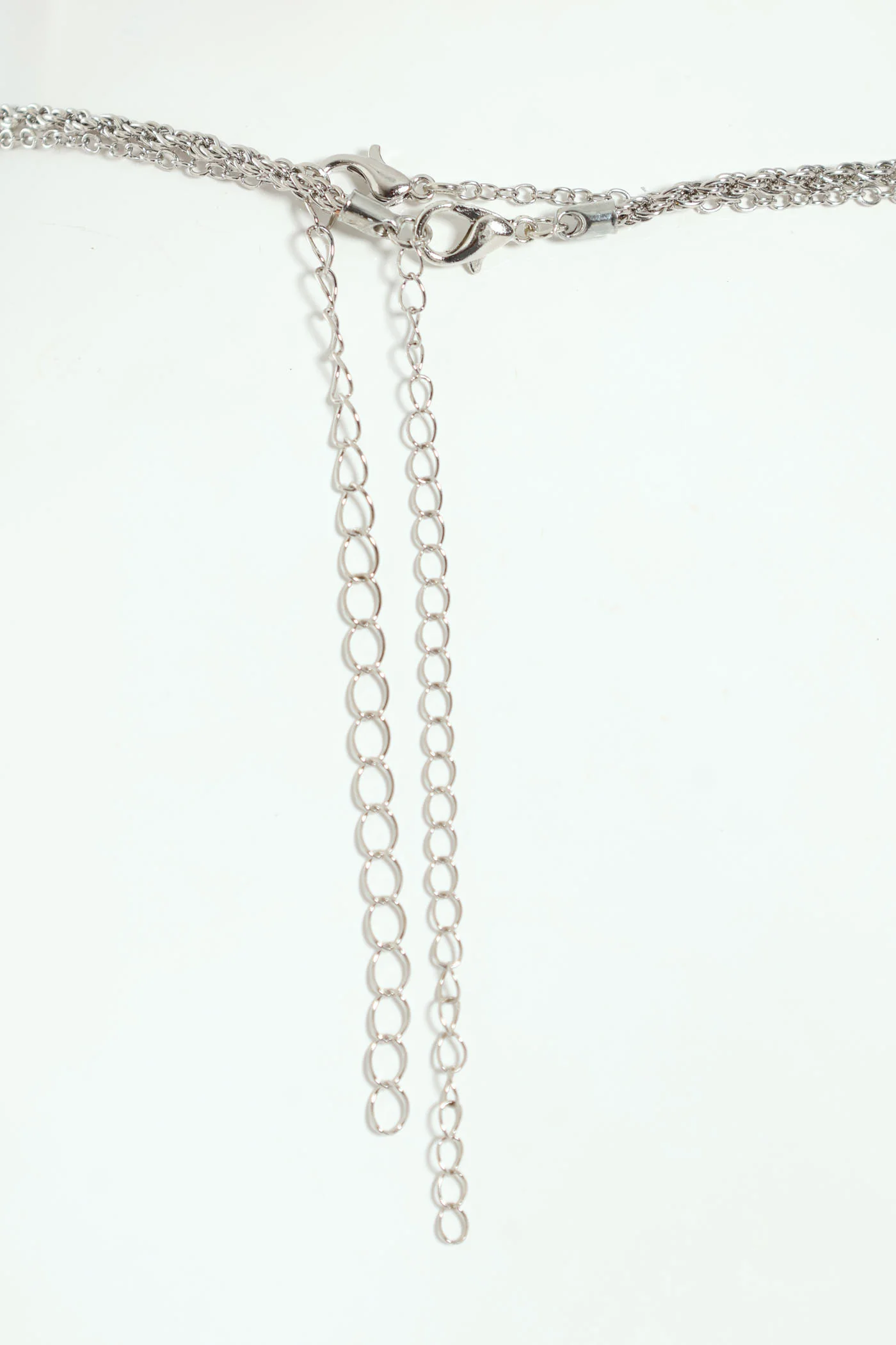 2 Layer Diamante Heart & Matching Earrings - Silver - Image 6
