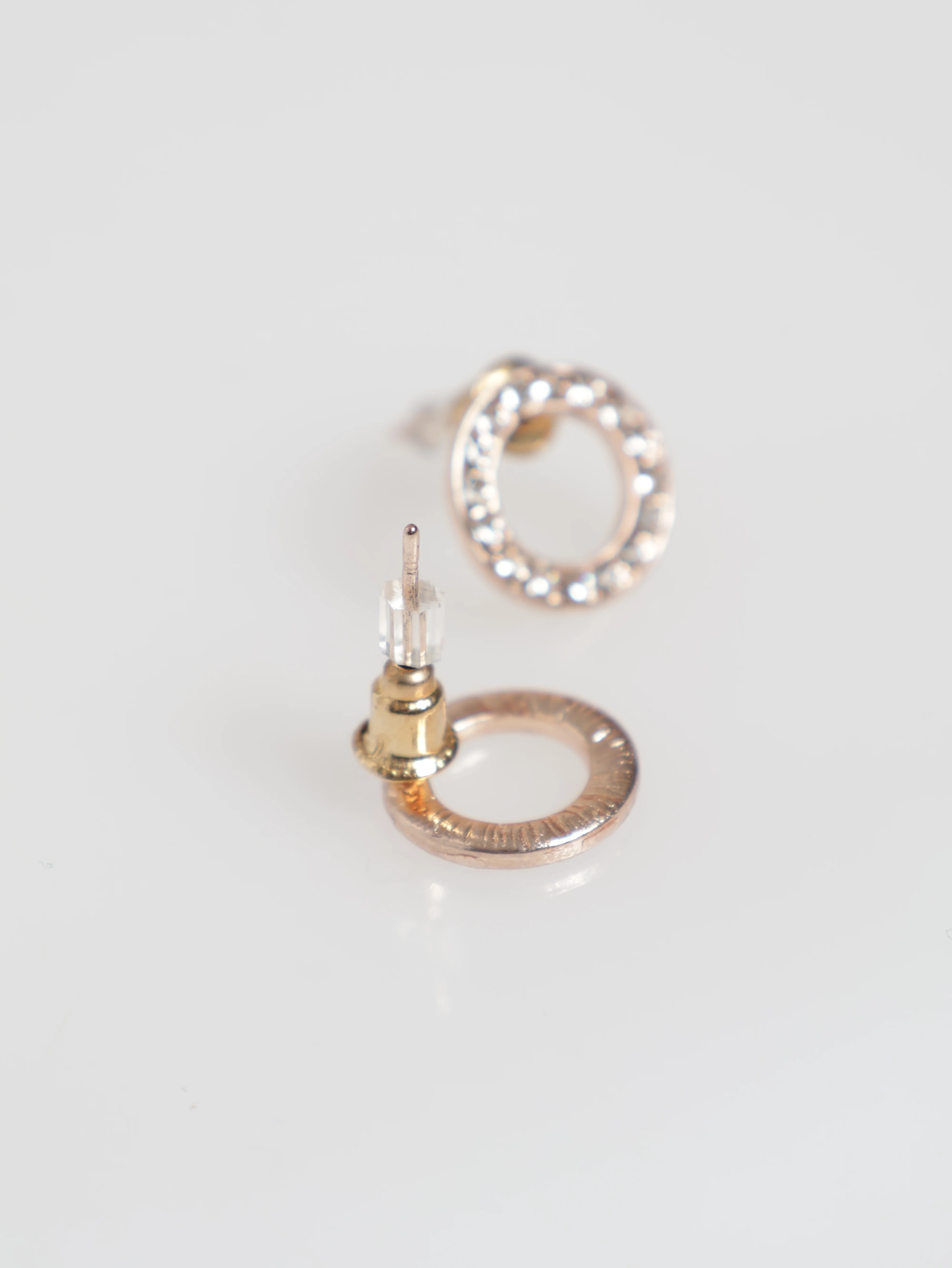 2 Layer Double Interlink Diamante Pendant & Matching Earing - Rose Gold - Image 6