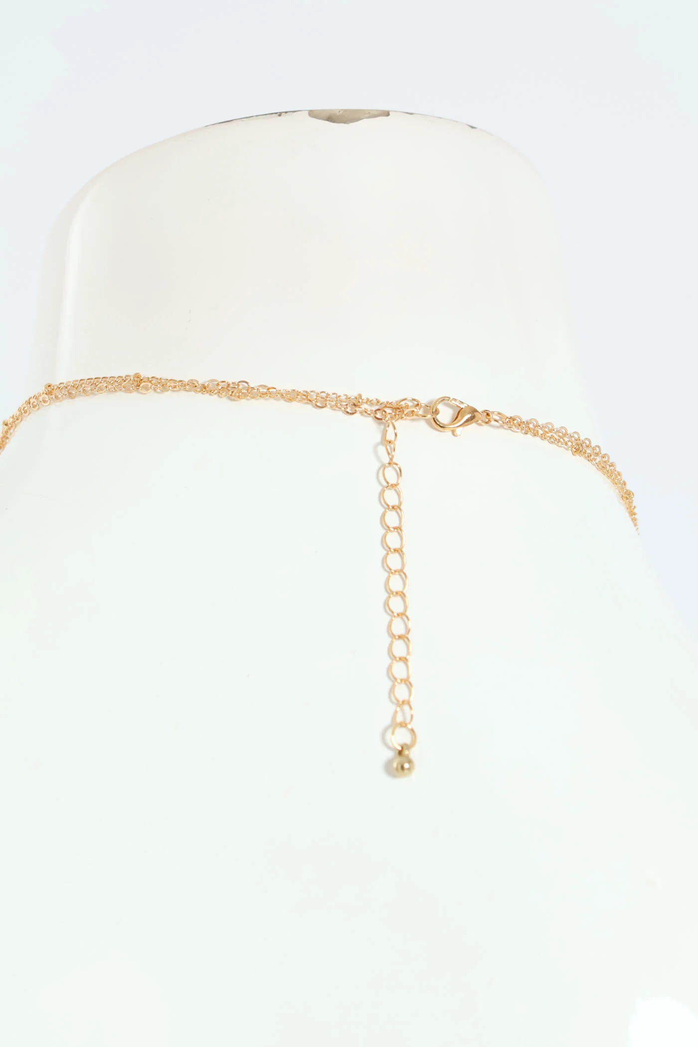 2 Layer Heart Pendant Necklace - Gold/Black - Image 3