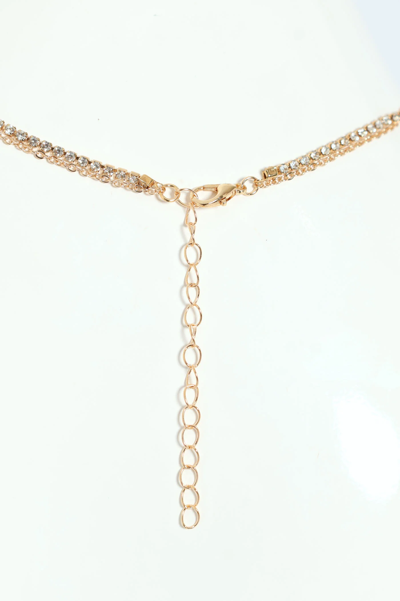 2 Layer Full Diamante Butterfly Necklaces - Gold - Image 4
