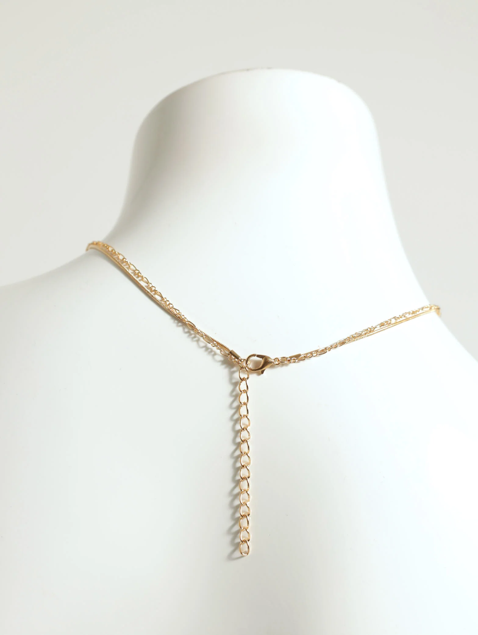 2 Layer Hanging Disc & Diamante Butterfly Necklace - Image 3