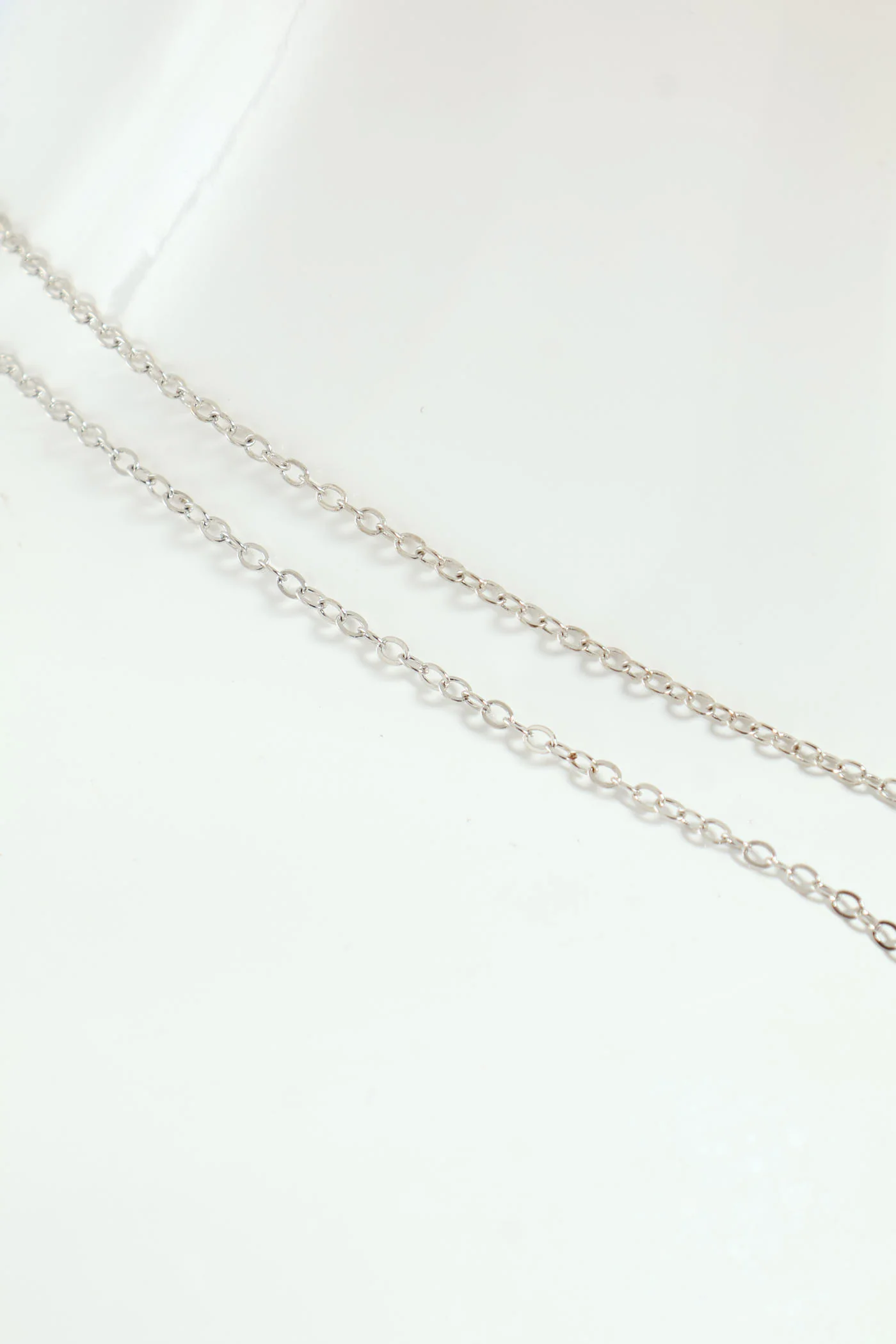 2 Layer Heart & Bow Necklace - Silver - Image 3