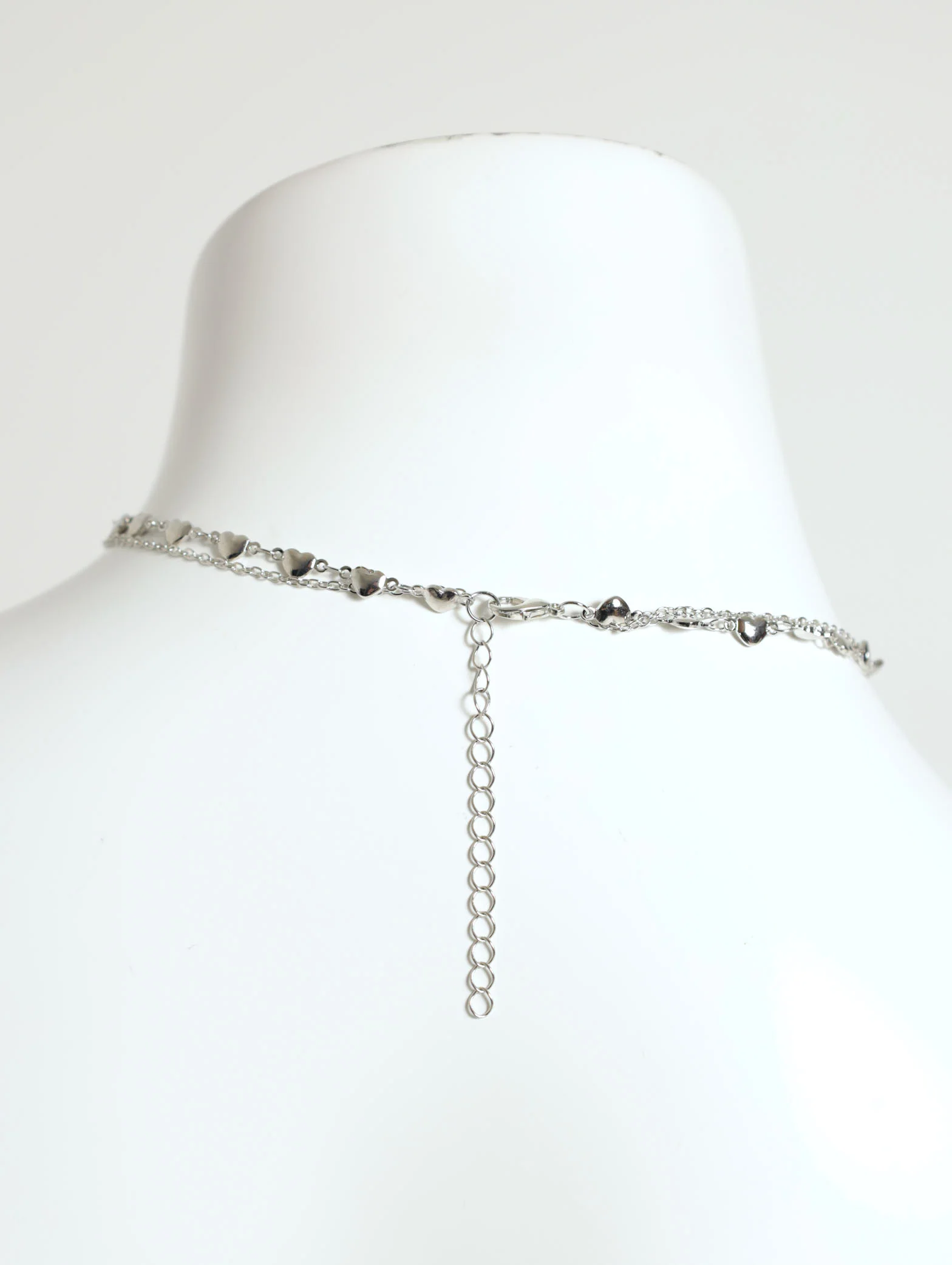 2 Layer Solid Heart Charm Necklace And Earrings - Image 4