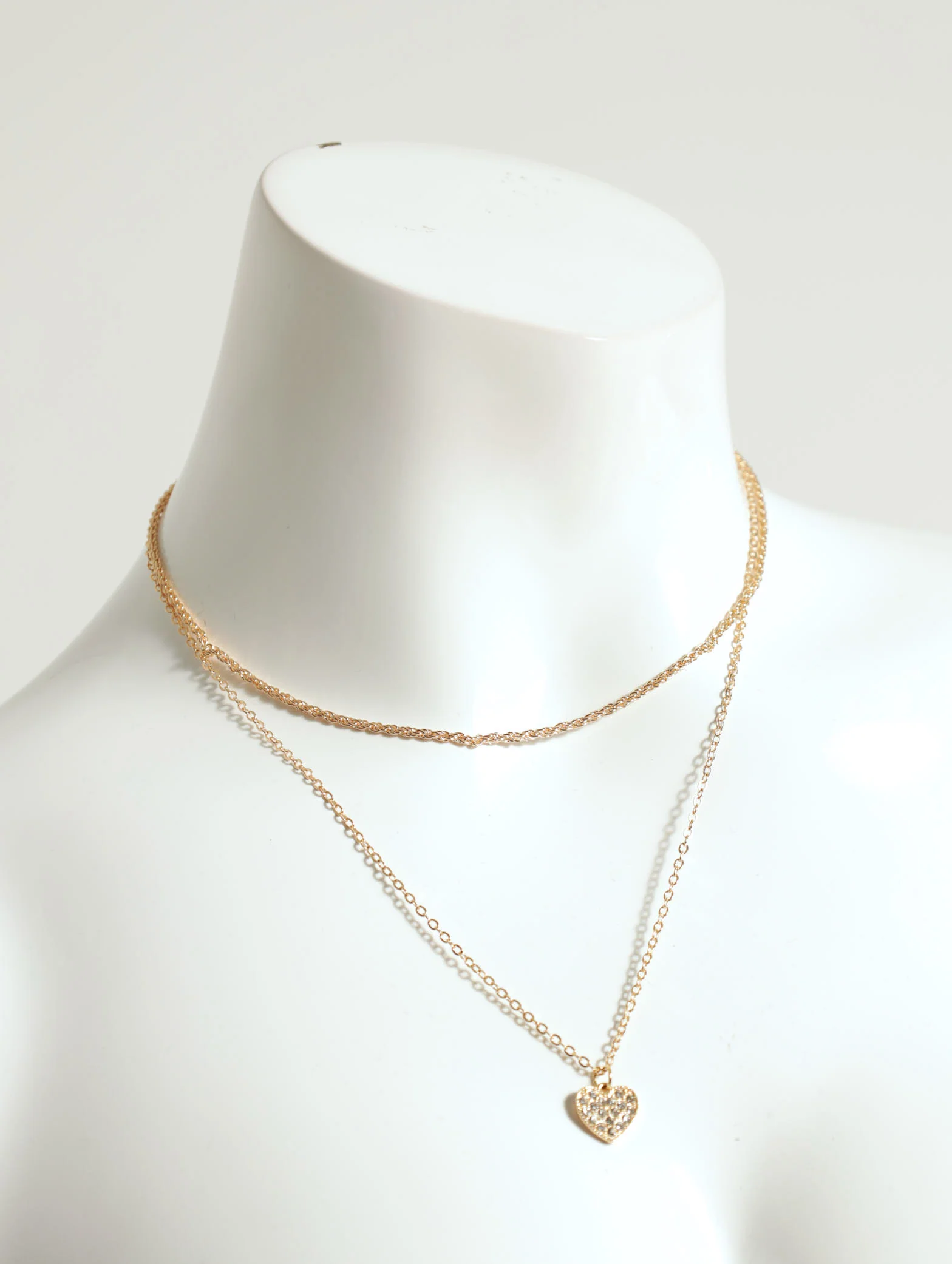 2 Layer Twisted & Diamante Pendant With Earrings