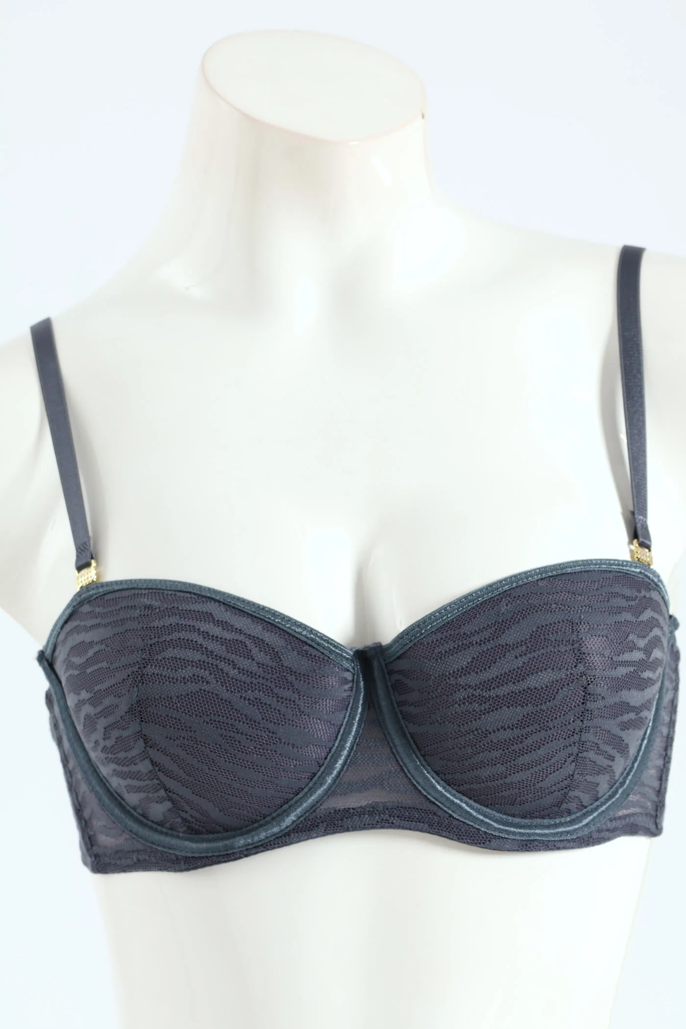 2 Pack Animal Mesh Balconette Bra - Fawn/Grisaille - Image 2