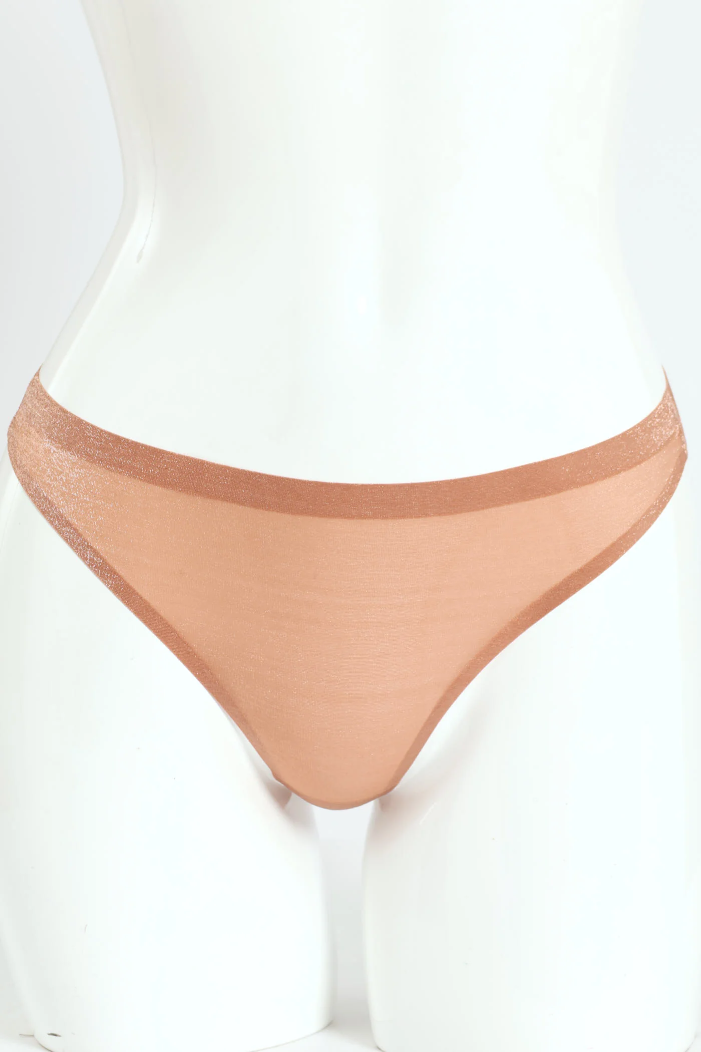2 Pack Bonded Glissenette G-String Panties - CafÃ© Au Lait/Black