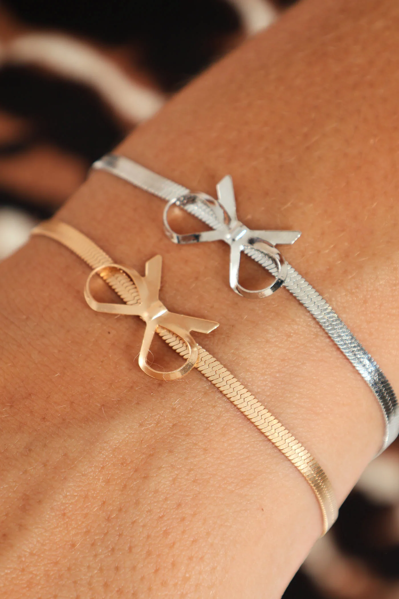 2 Pack Bow Bracelets - Silver