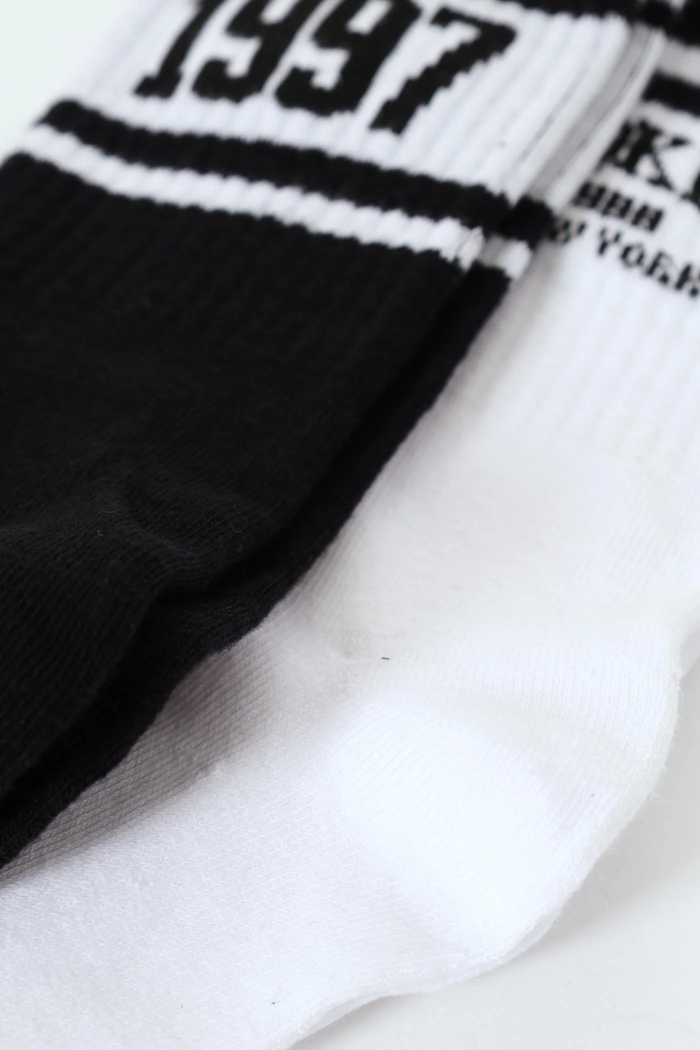 2 Pack Collegiate Crew Socks Black/White - Image 3