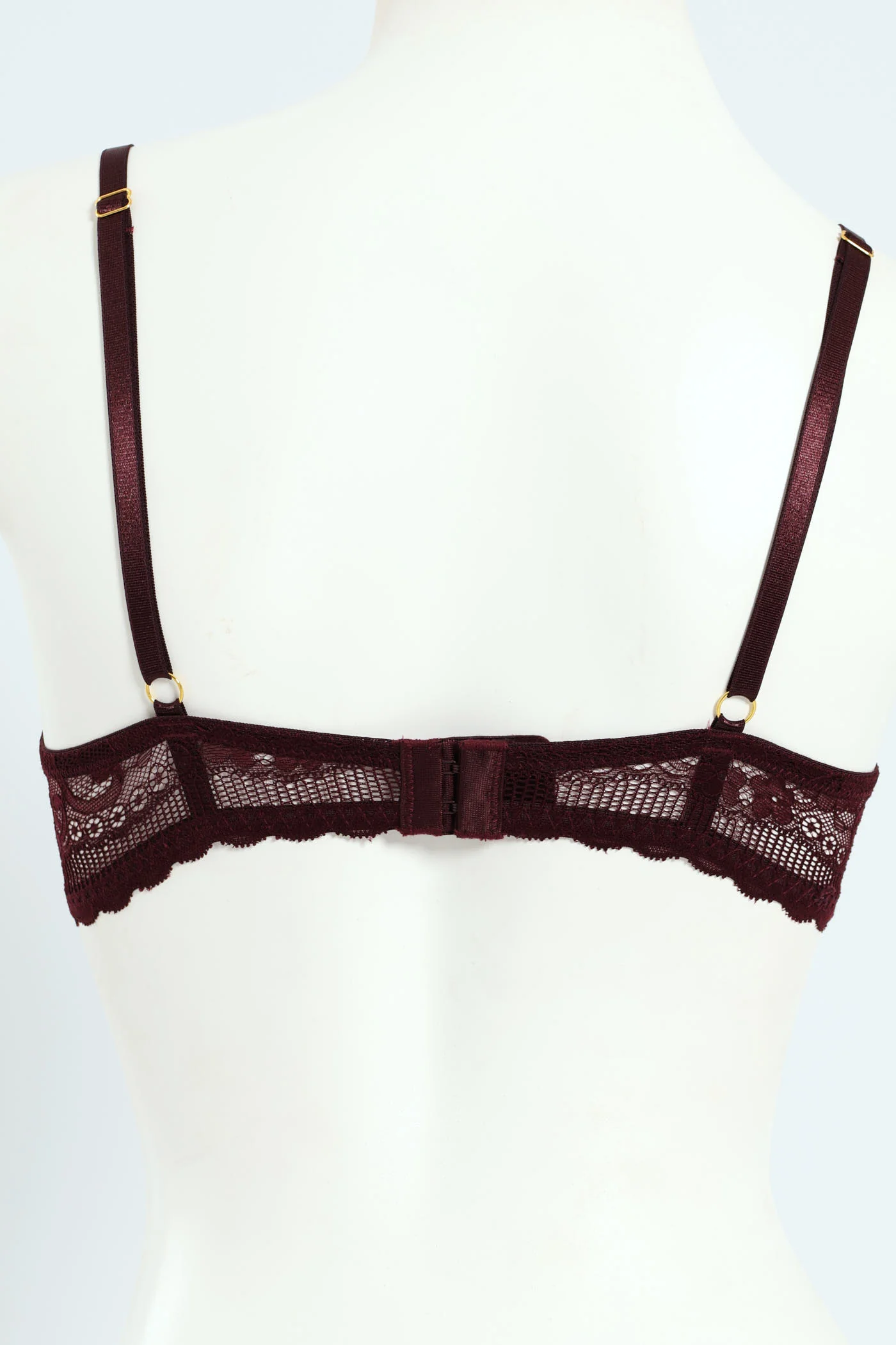2 Pack Combo Microfibre & Lace Balconette Bra - Wine - Image 2