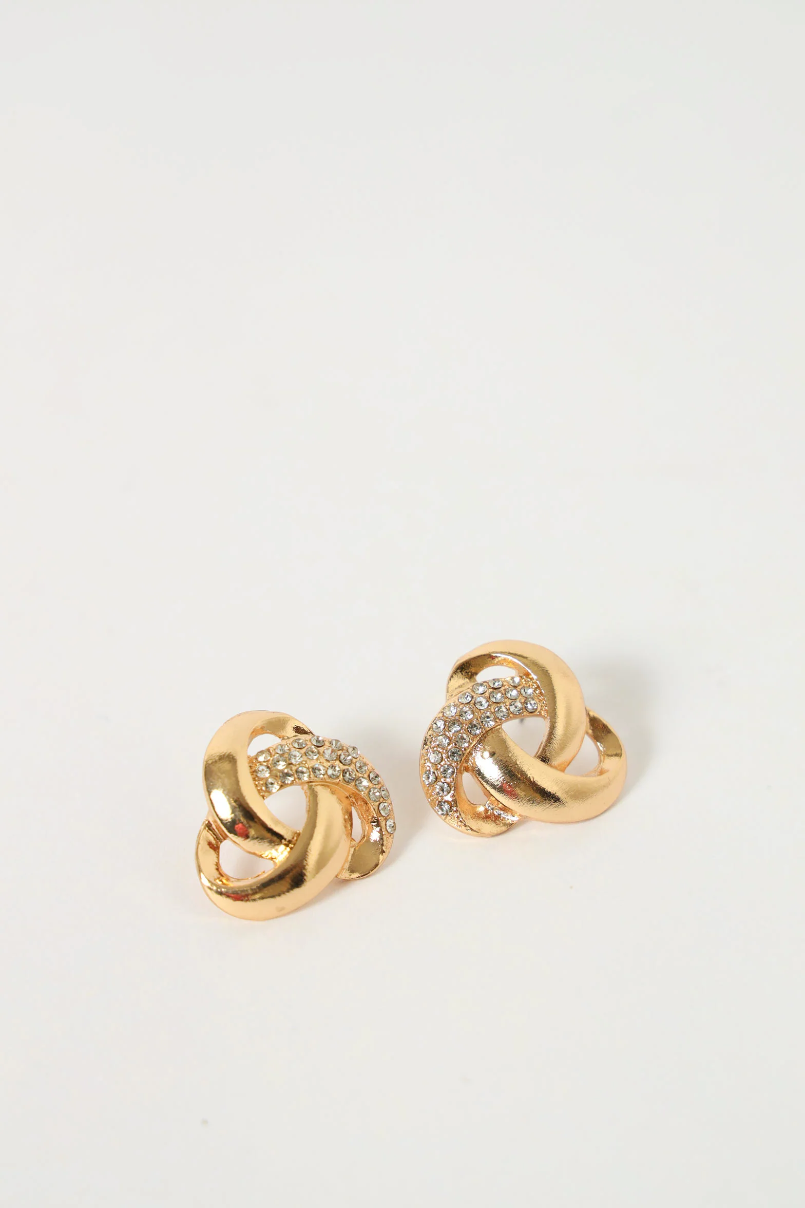 2 Pack Diamante Knot Earrings - Multi - Image 2