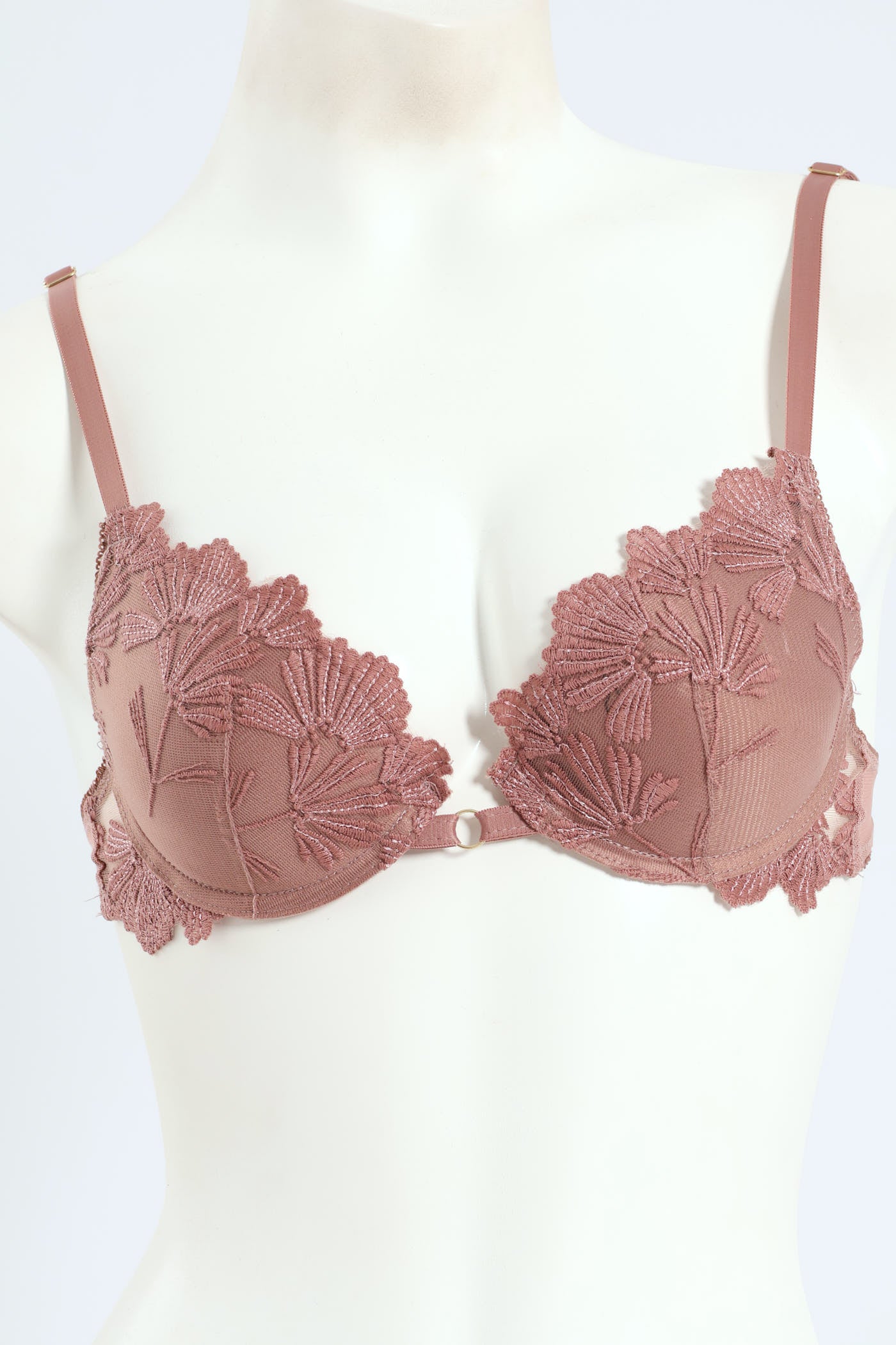 2 Pack Embroidered Lace Balconette Bra - Black/Fawn - Image 2
