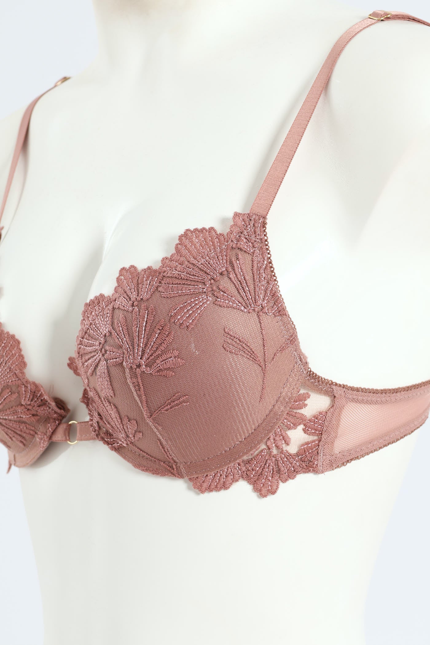 2 Pack Embroidered Lace Balconette Bra - Black/Fawn - Image 3