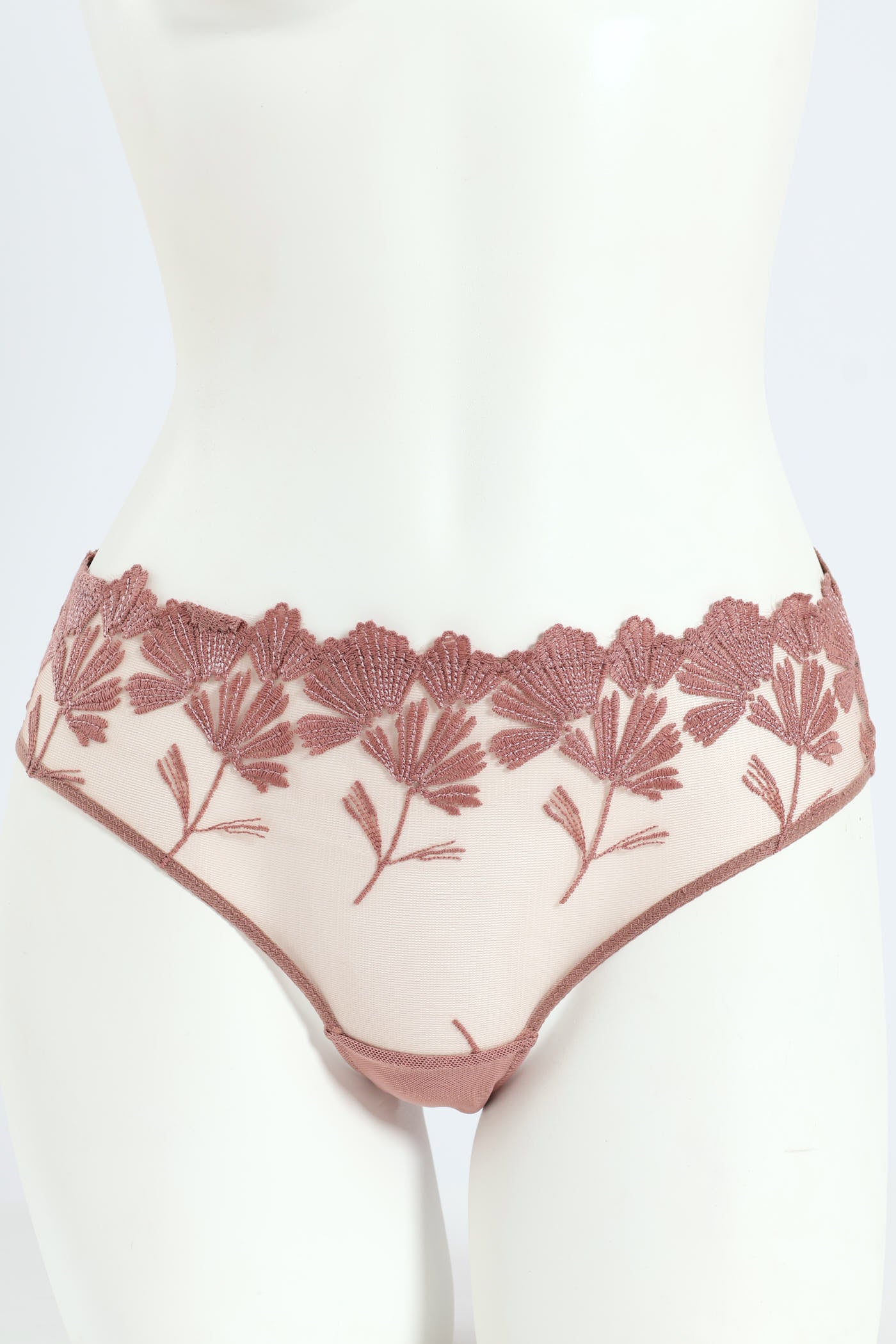 2 Pack Embroidered Lace Brazilian Panties - Black/Fawn - Image 2