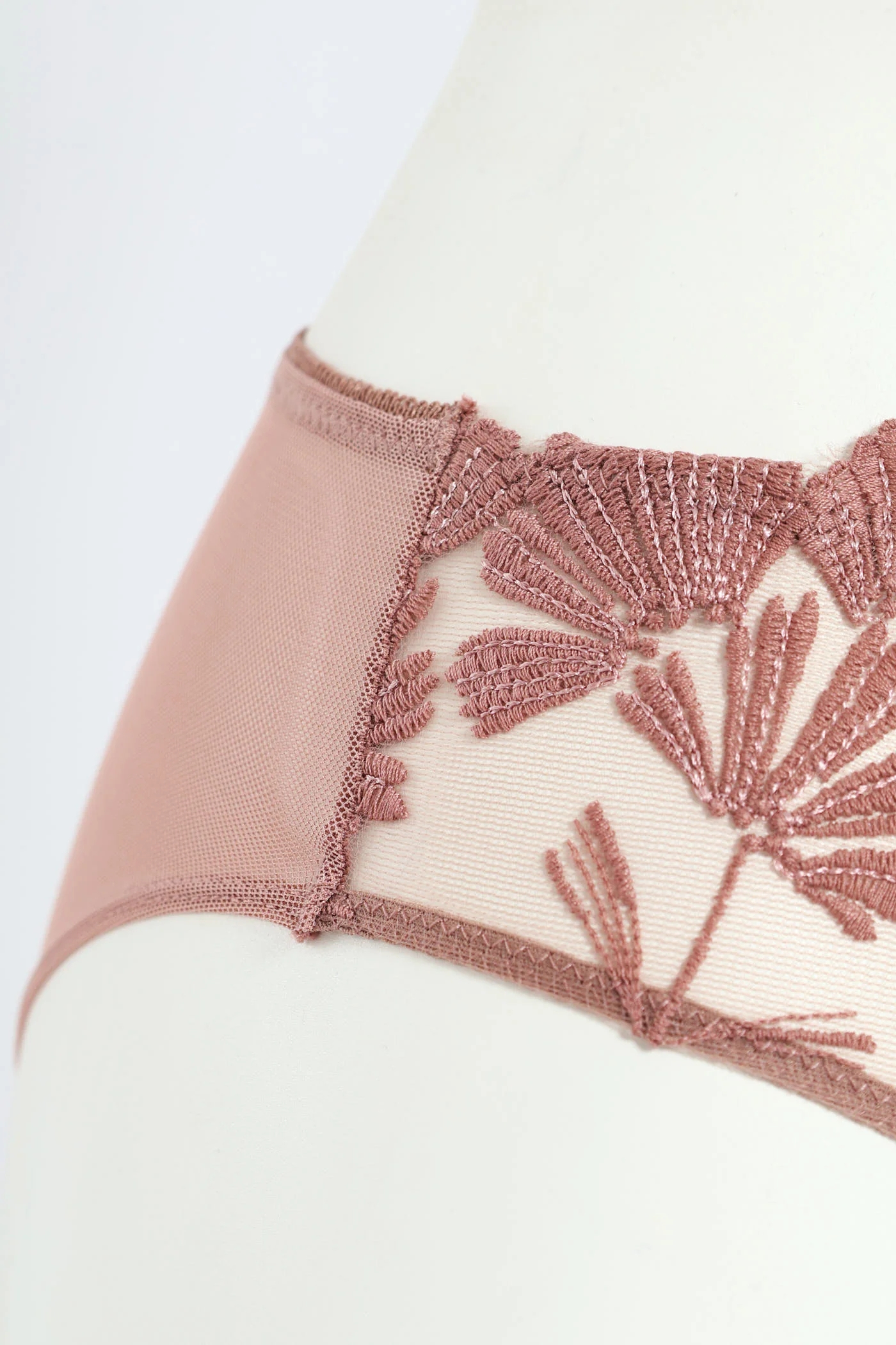 2 Pack Embroidered Lace Brazilian Panties - Black/Fawn - Image 3