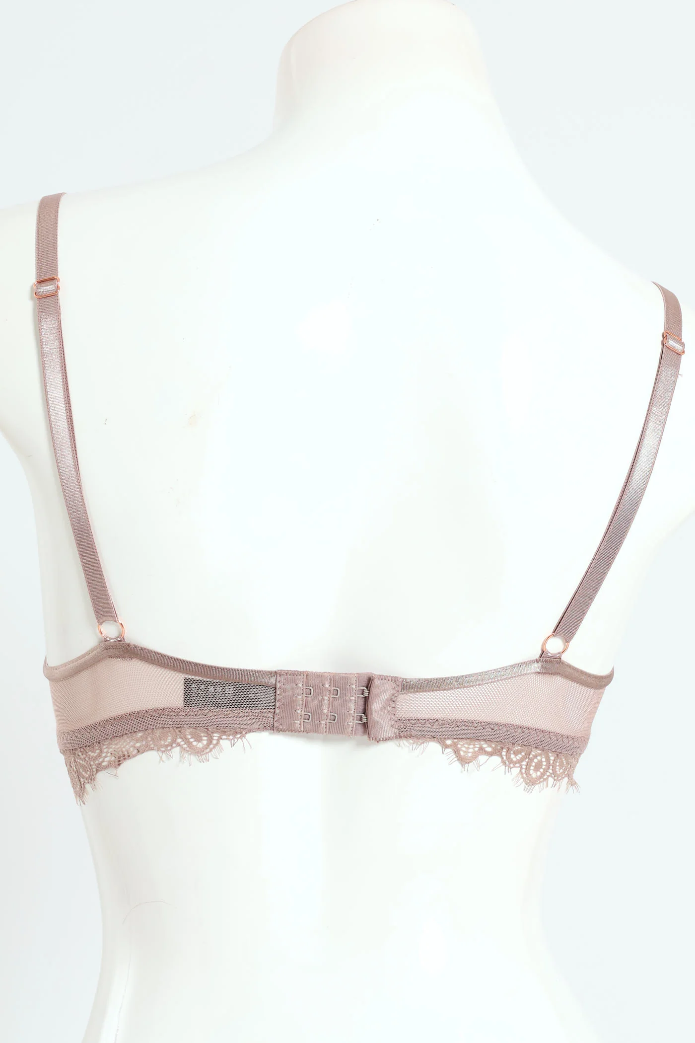 2 Pack Eyelash Plunge T-Shirt Bra - Bark/Black - Image 4