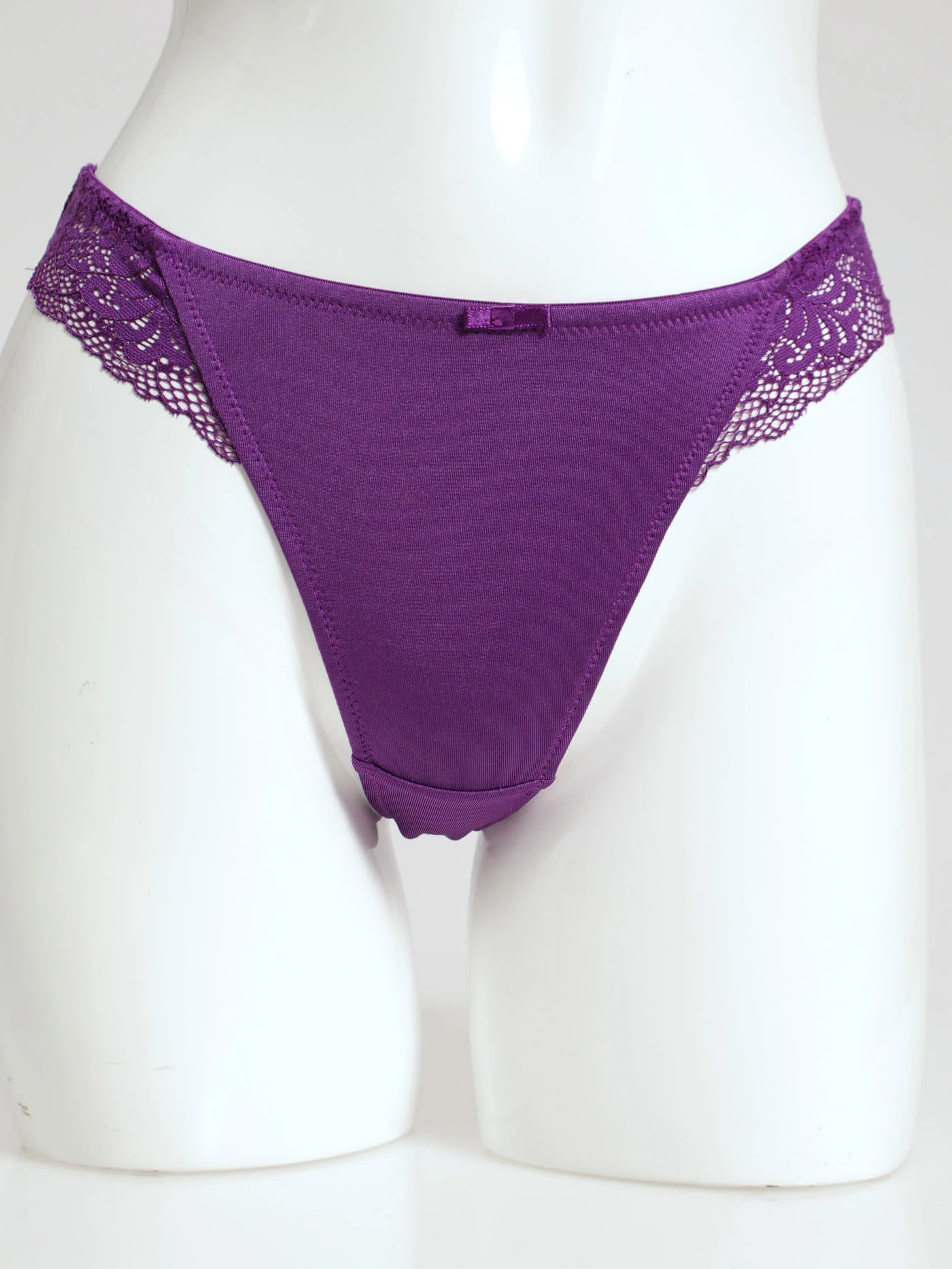 2 Pack Galloon Lace Brazilian Panties - Purple