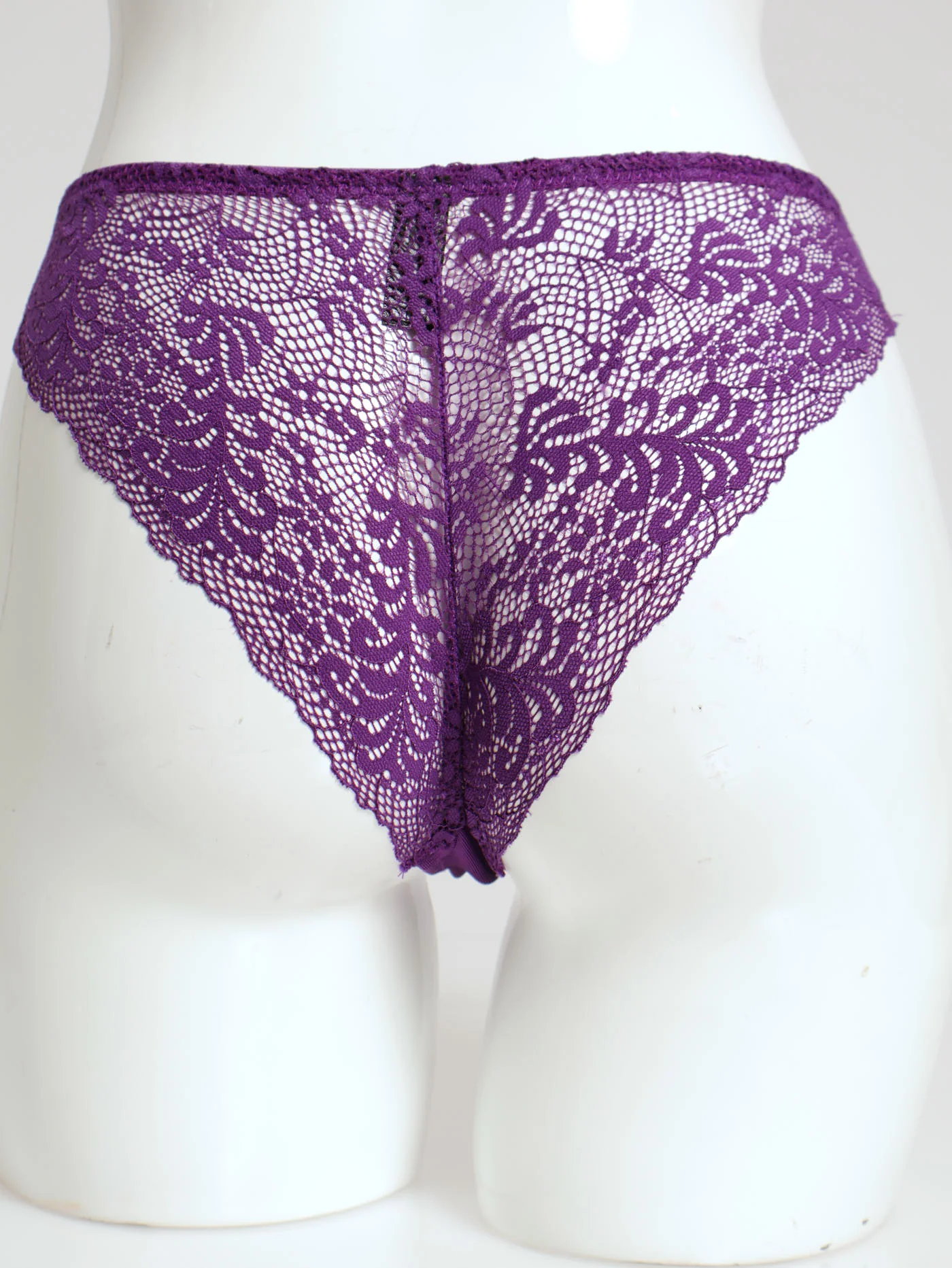2 Pack Galloon Lace Brazilian Panties - Purple - Image 3