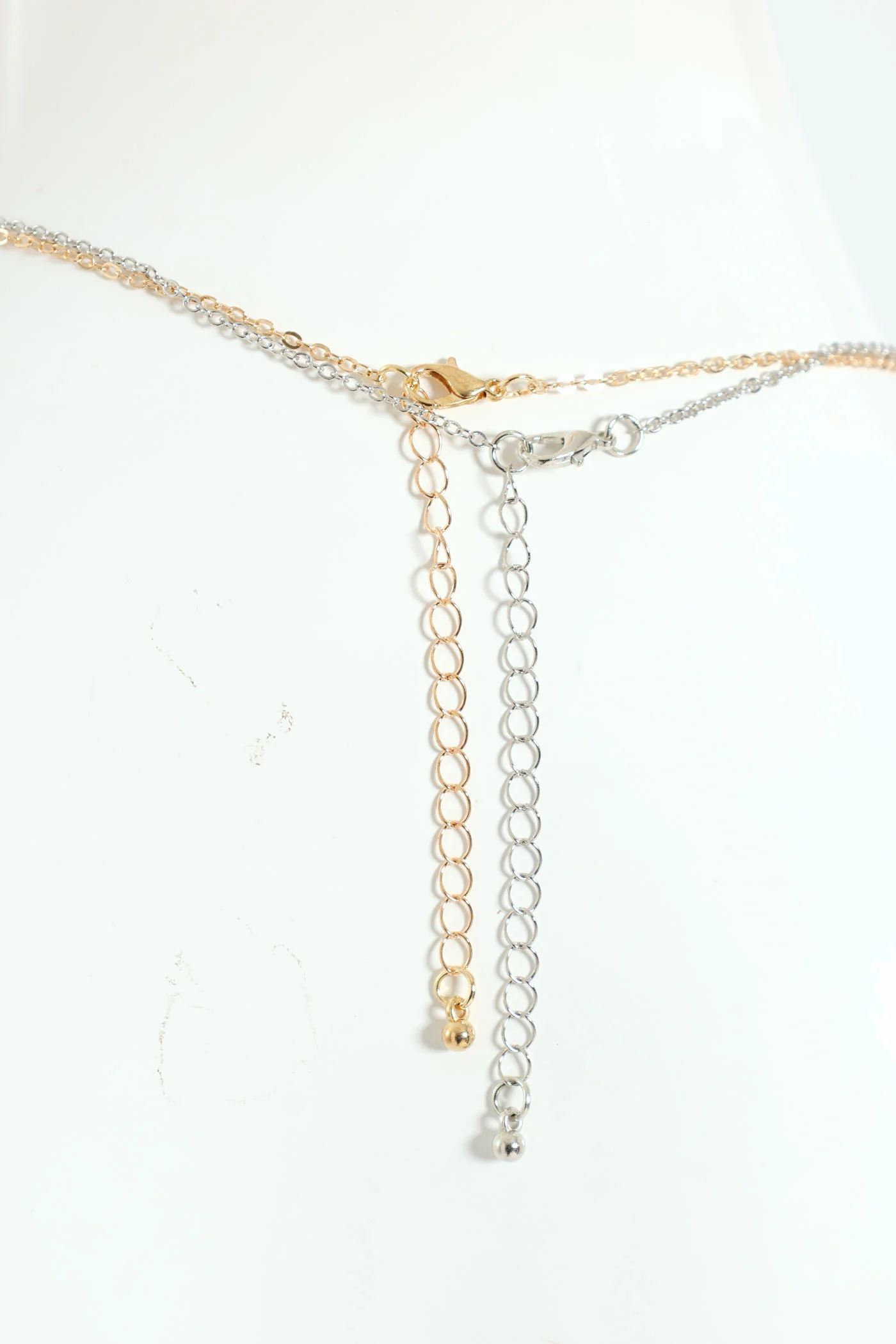 2 Pack Heart & Key Pendant Necklace - Gold - Image 3