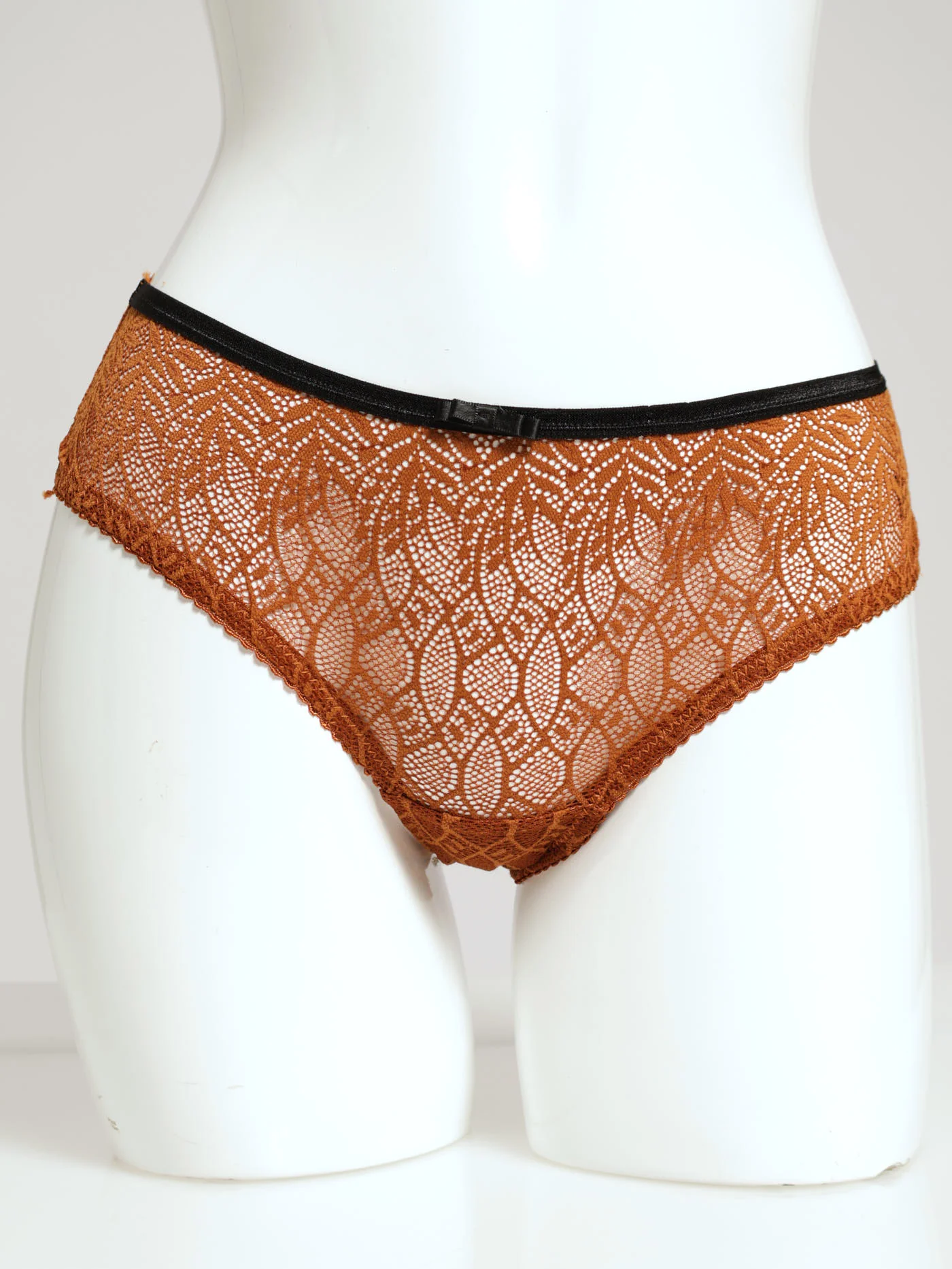 2 Pack Lace Boyleg Panties - Caramel & Black