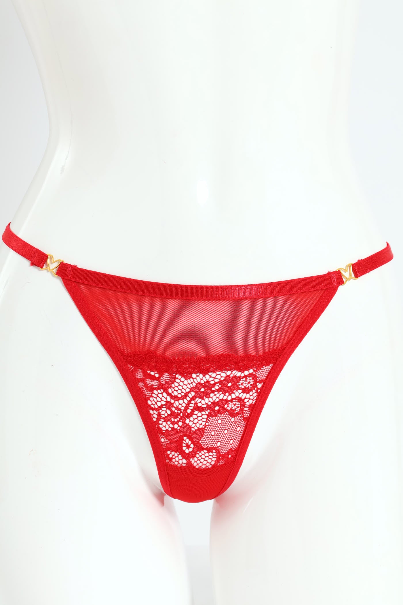 2 Pack Lace G-String - Black/Red