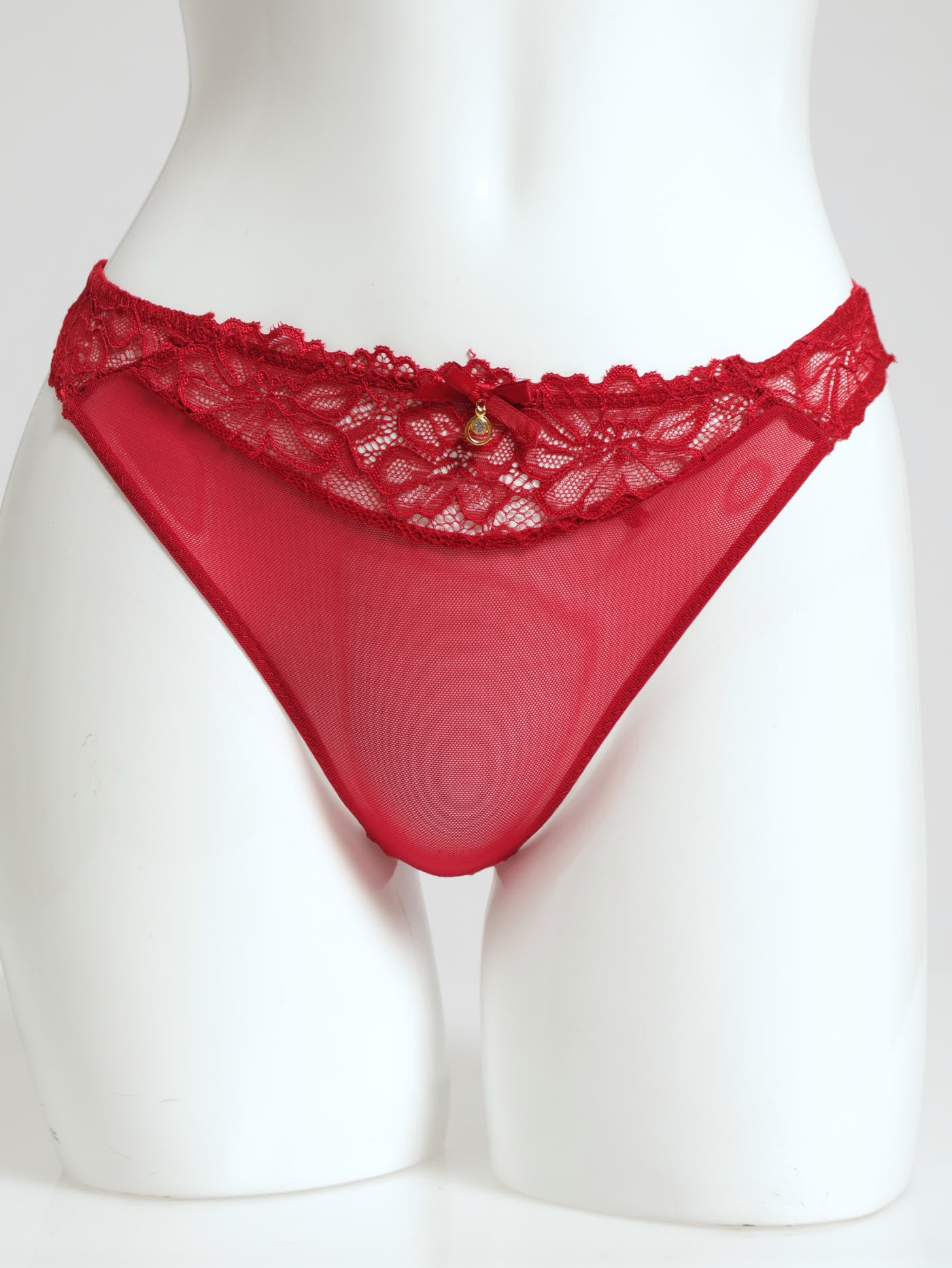 2 Pack Lace G-String - Black/Red