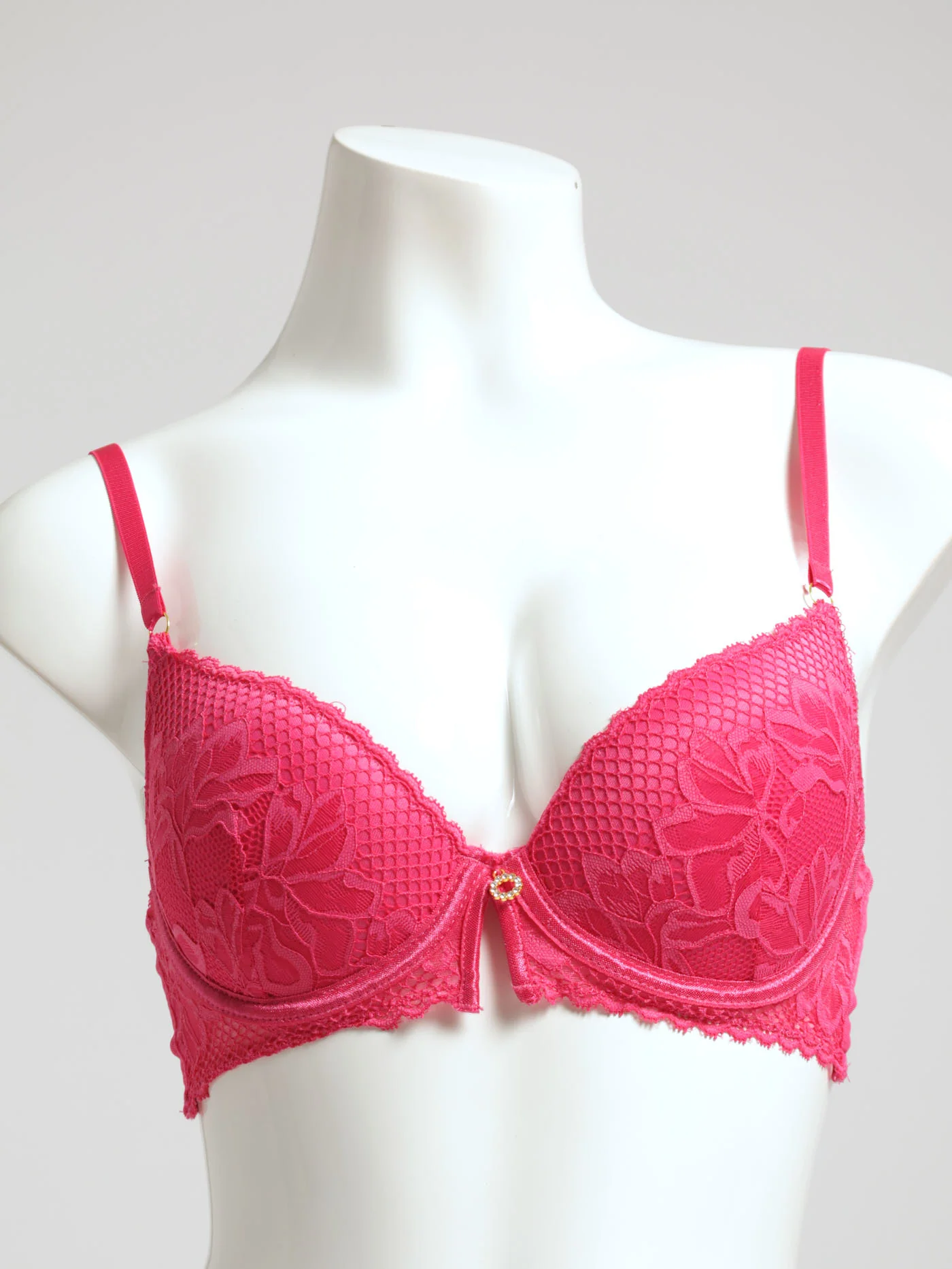 2 Pack Lace Longline Bra - Raspberry Pink/Black