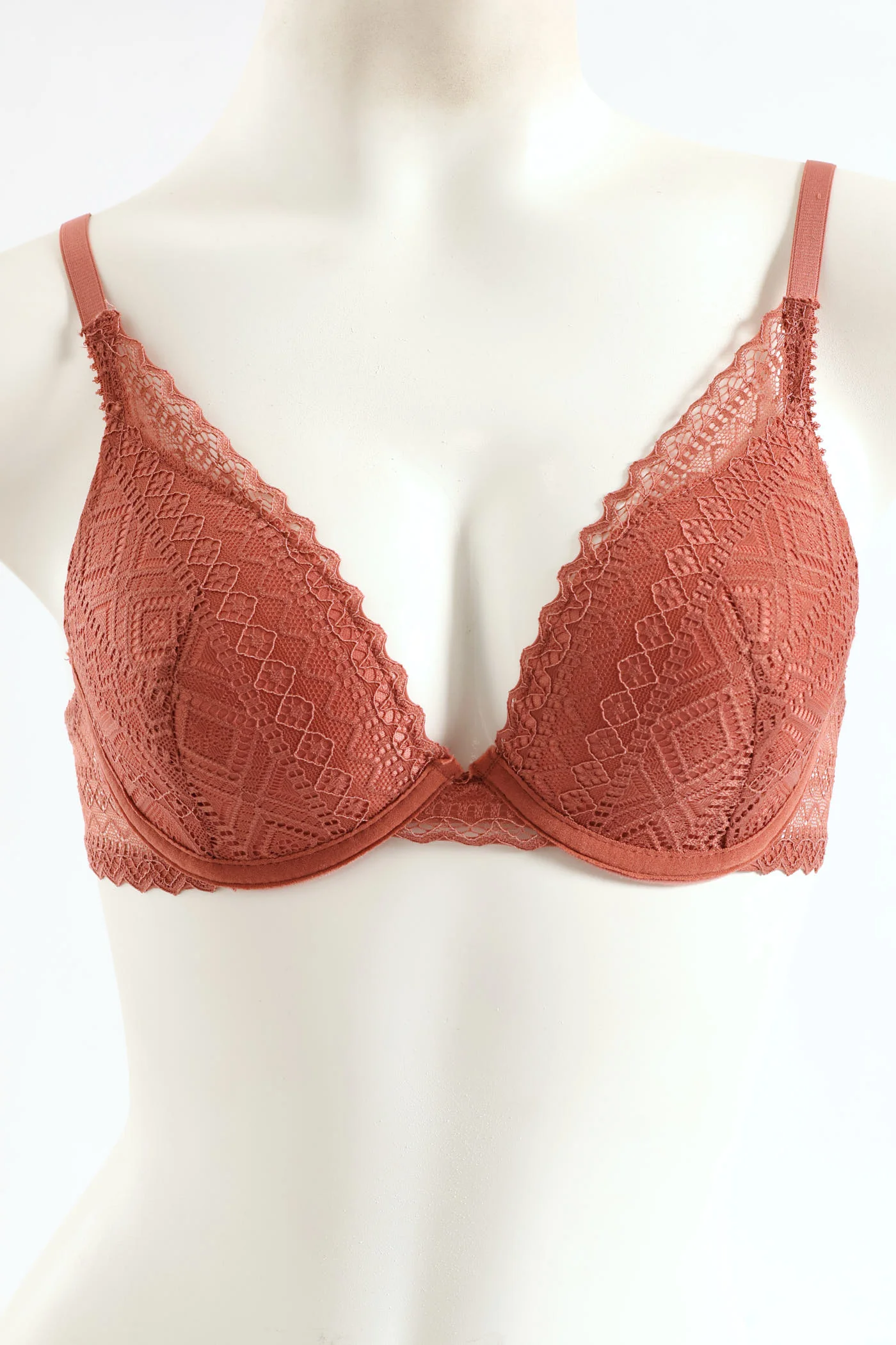 2 Pack Lace T-Shirt Bra - Dark Blue/Withered Rose - Image 3