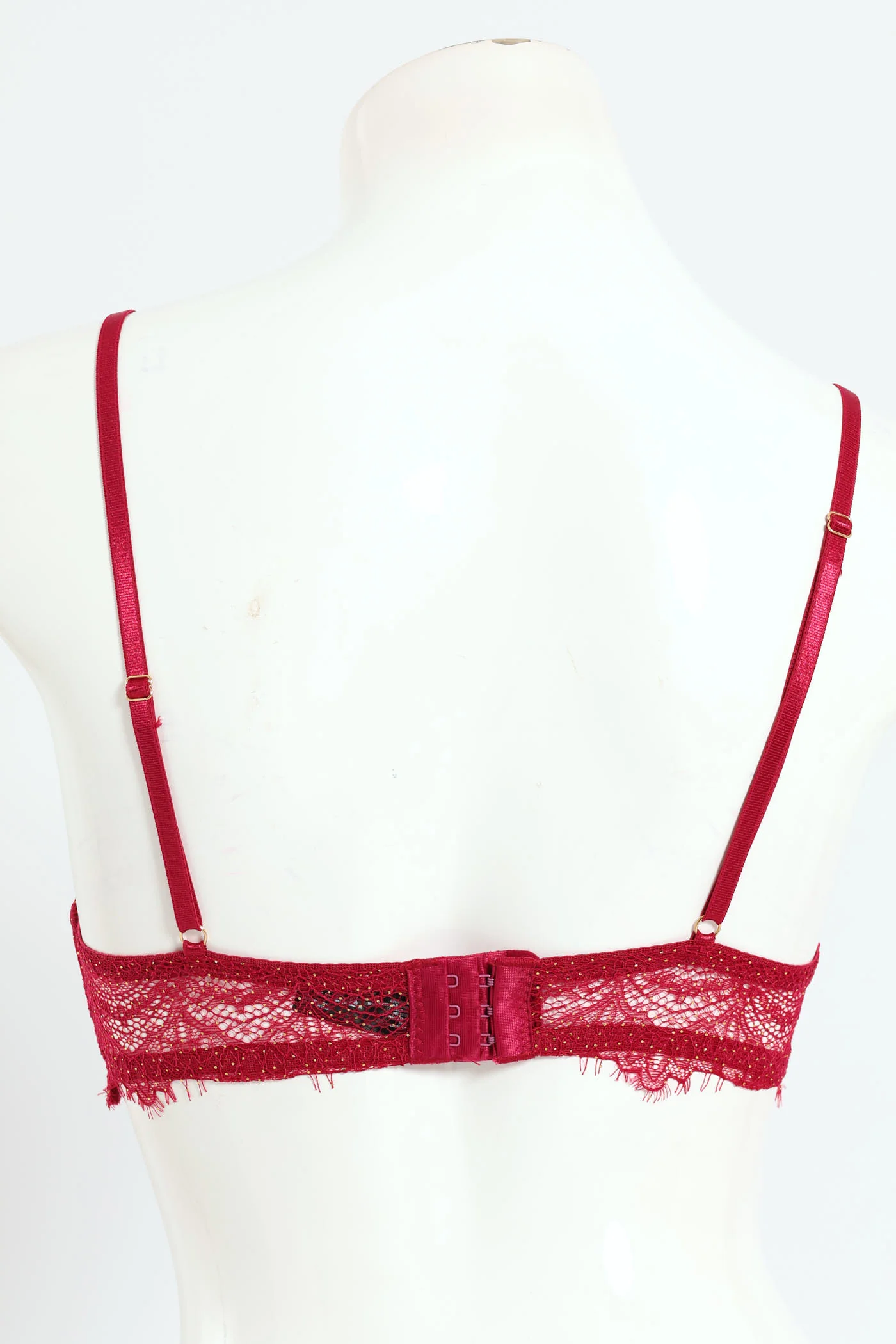 2 Pack Lurex Lace Longline Bra - Black/Red - Image 4