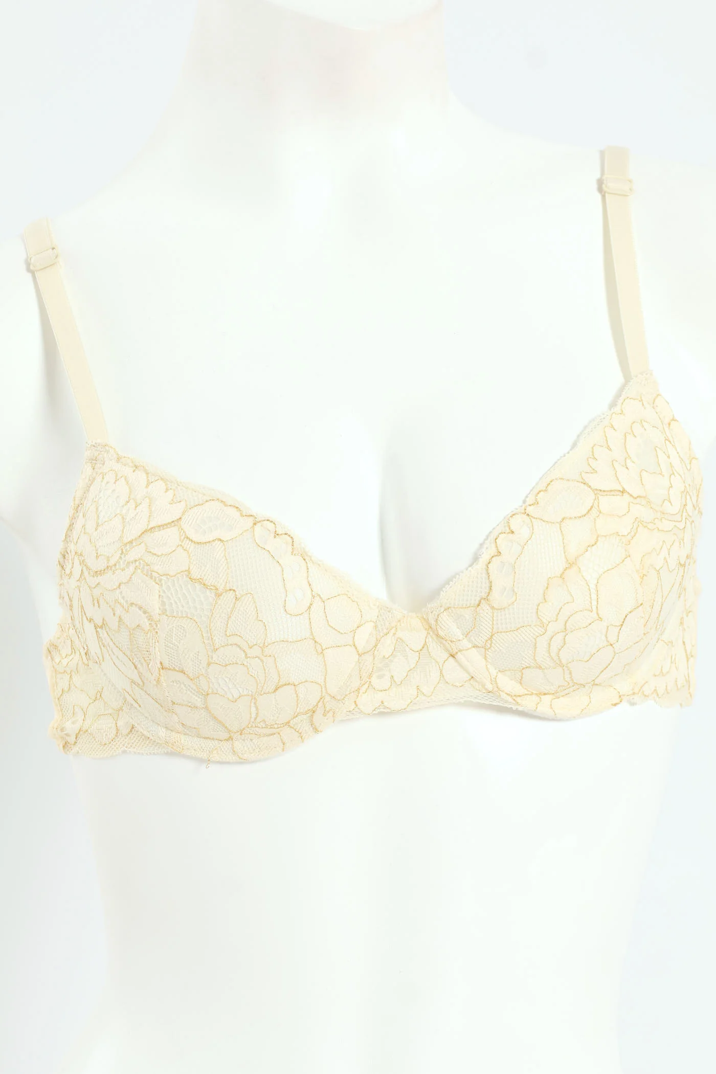 2 Pack Lurex Mesh T-Shirt Push Up Bra - Brown - Image 2