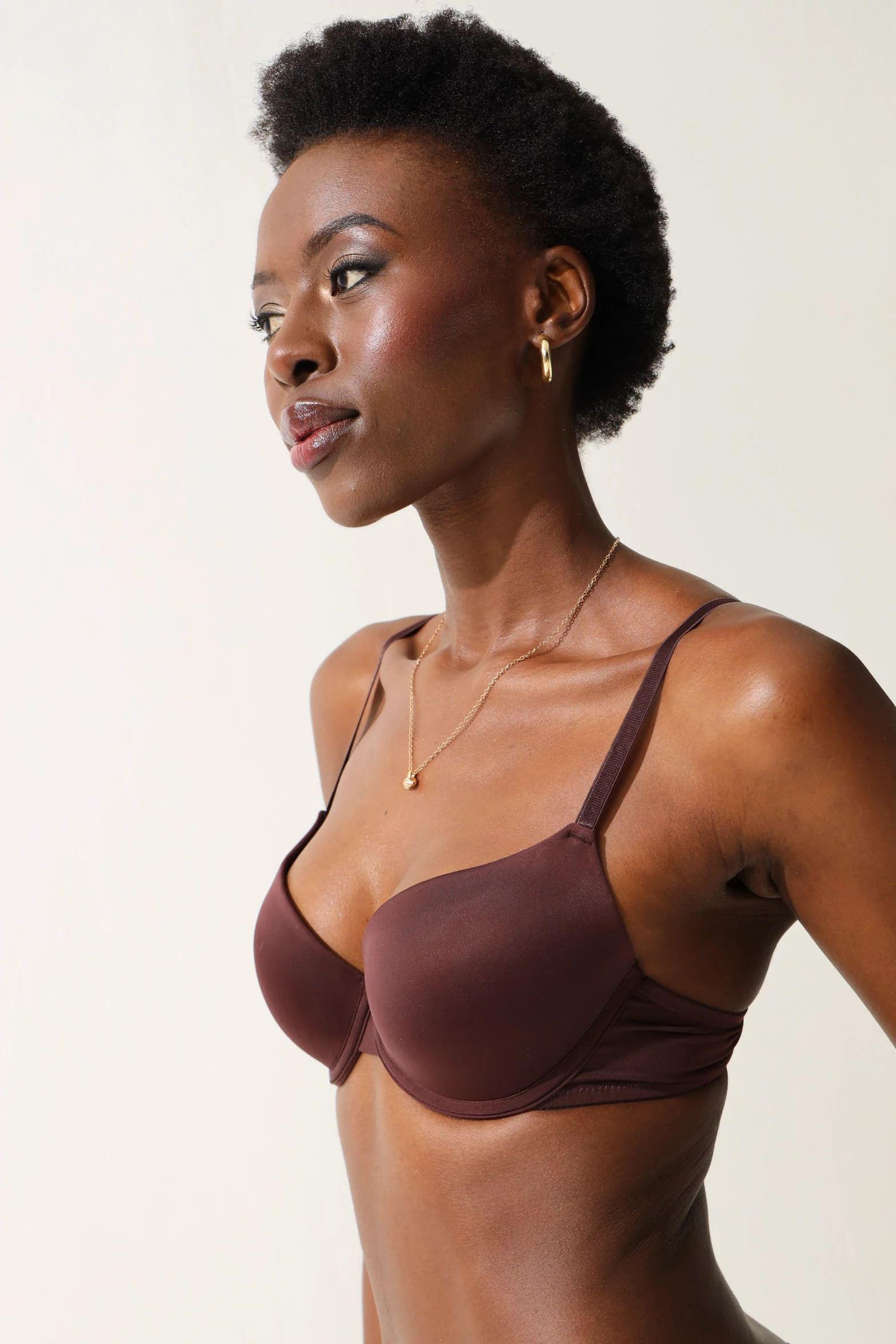 2 Pack Microfibre T-Shirt Bra - Black/Fudge - Image 3