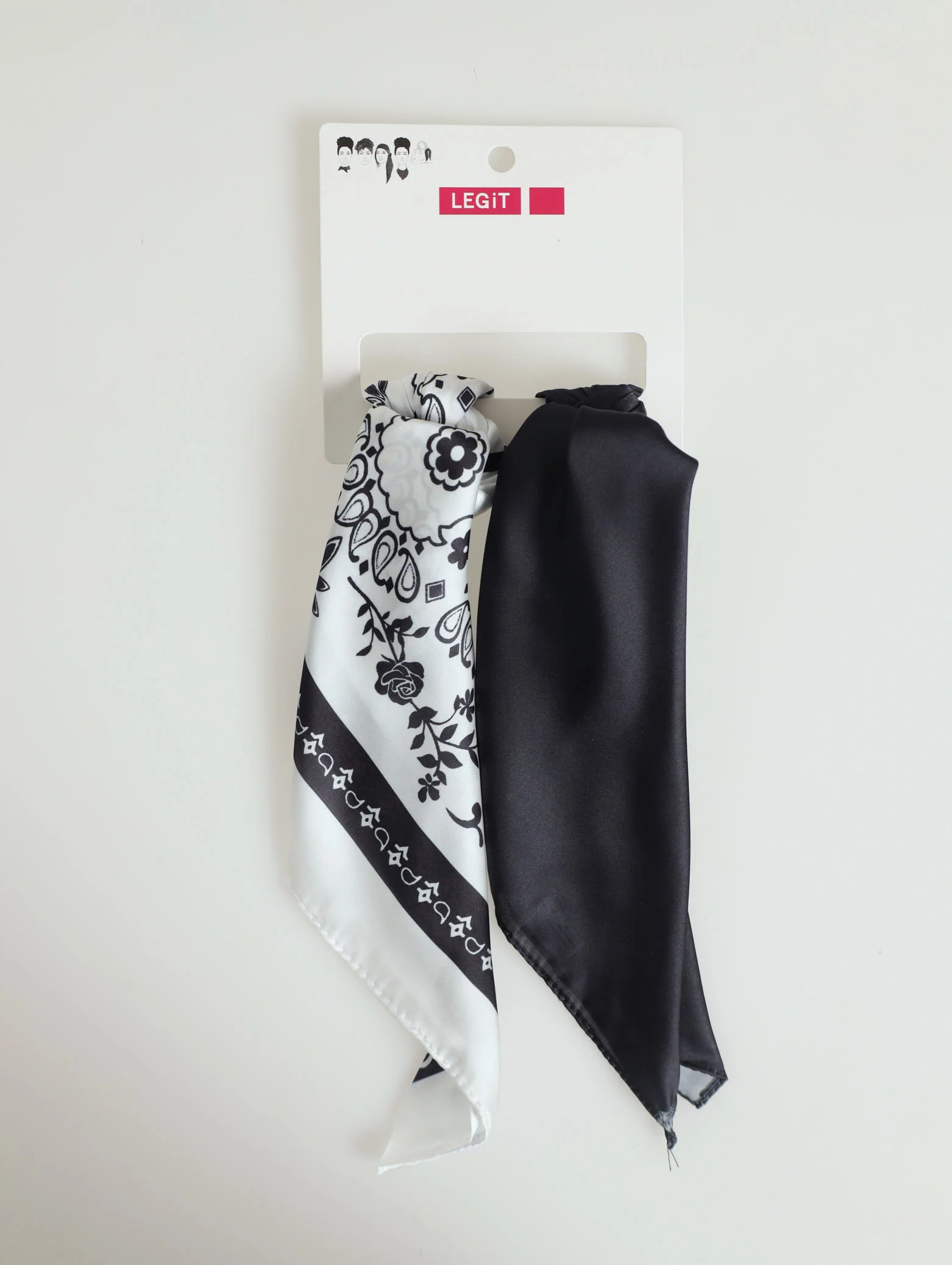 2 Pack Monochrome Paisley Scarf