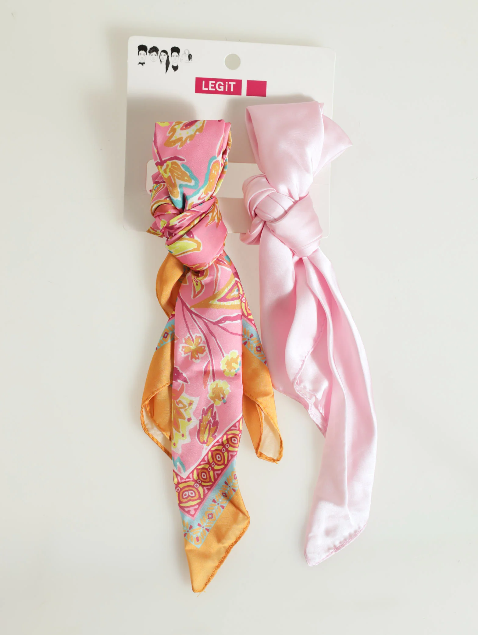 2 Pack Multi Floral & Plain Scarf