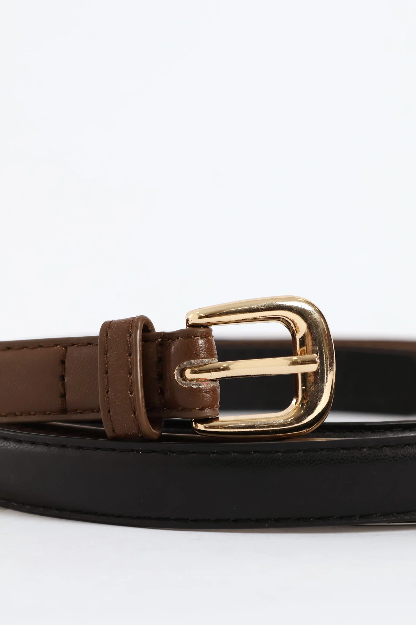2 Pack Skinny Belt - Black/Tan - Image 3