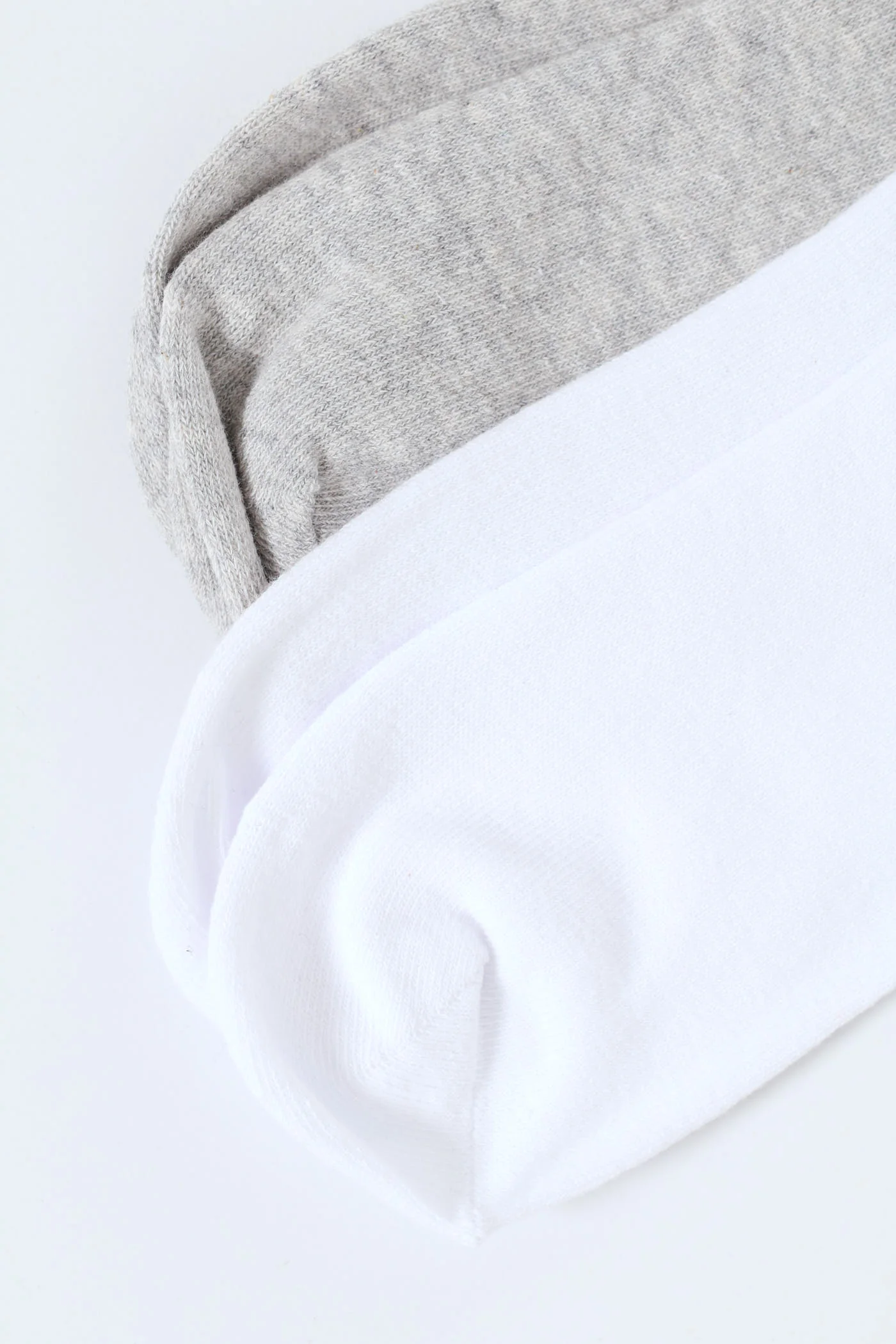 2 Pack Smiley Crew Socks - Grey/White - Image 2