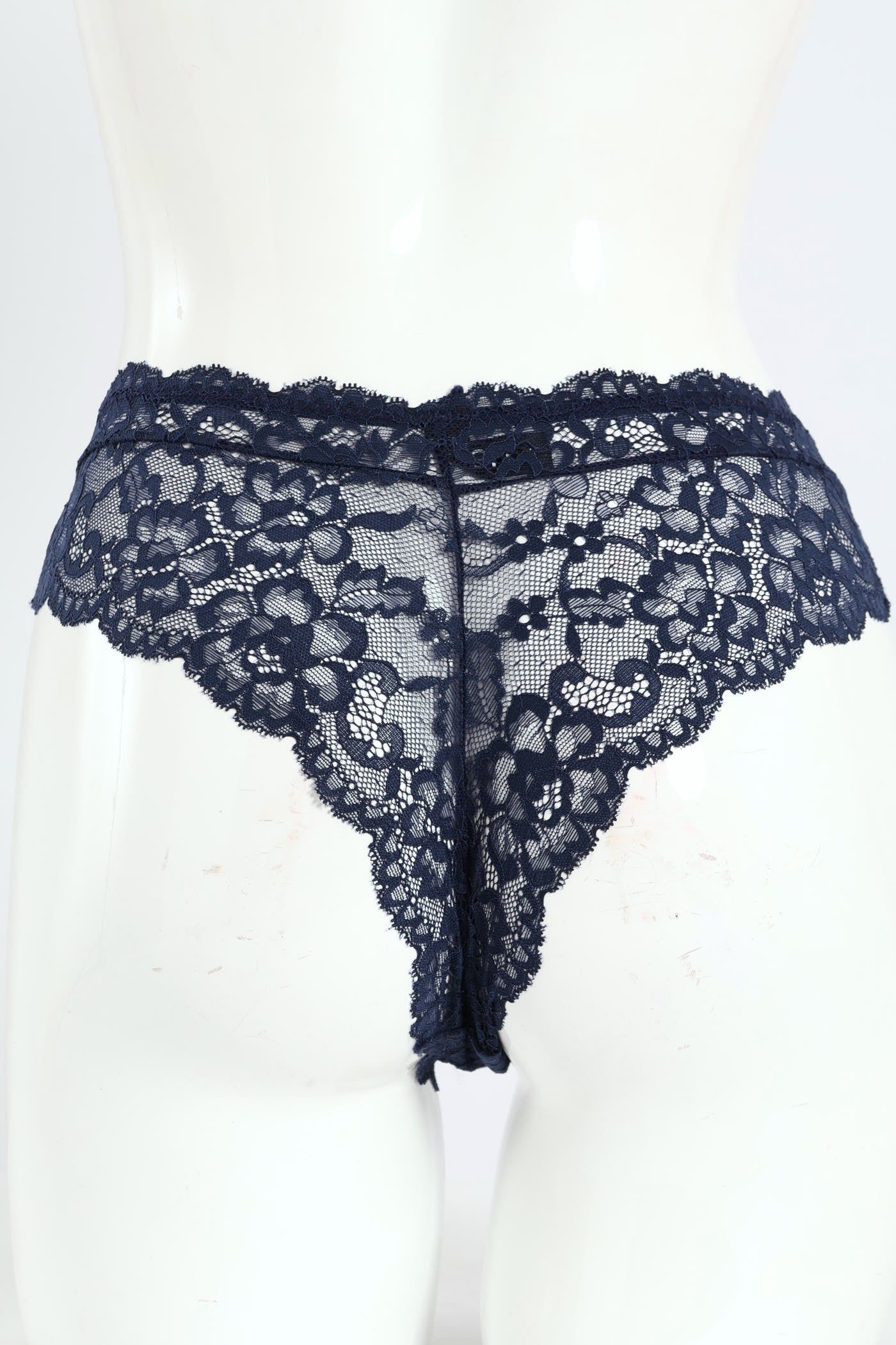 2 Pack Strappy Lace Brazilian Panties - Black Iris/Amber Green - Image 4