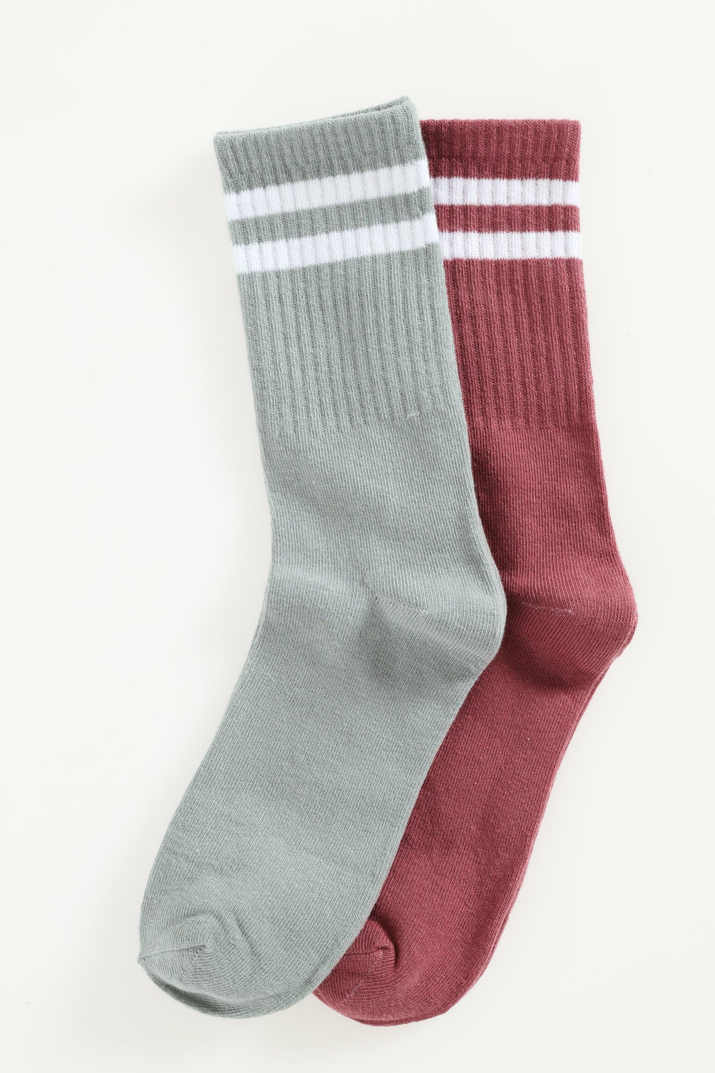 2 Pack Tennis Stripe Crew Sock