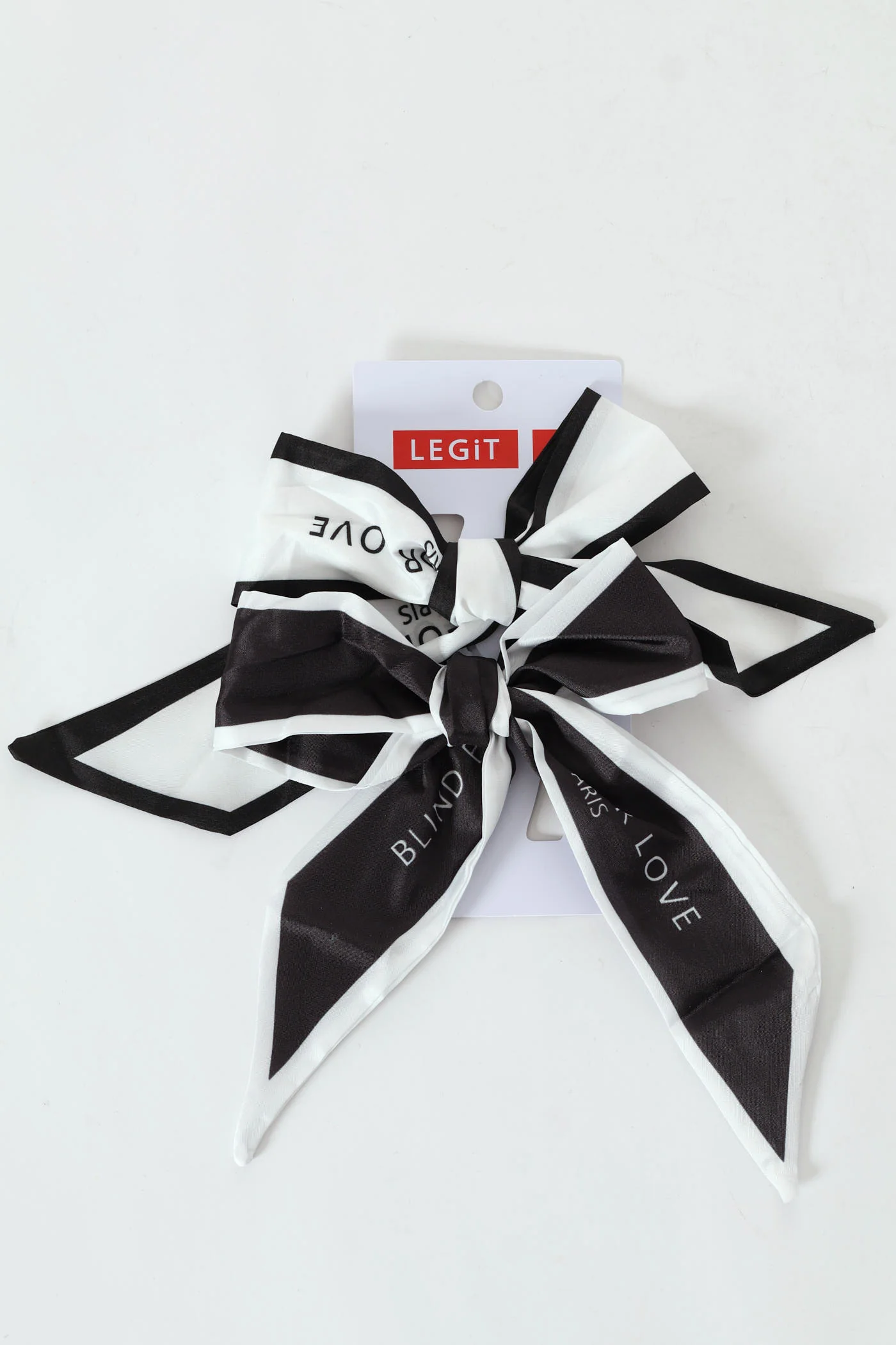 2 Pack Thin Satin Scarves - Black/Cream