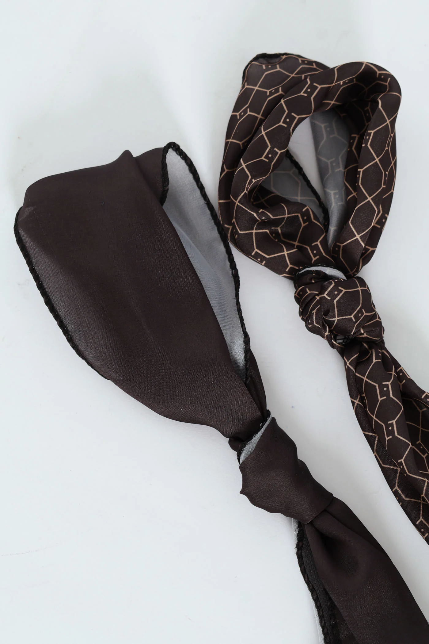 2 Pack Thin Satin Scarves - Neutral - Image 2